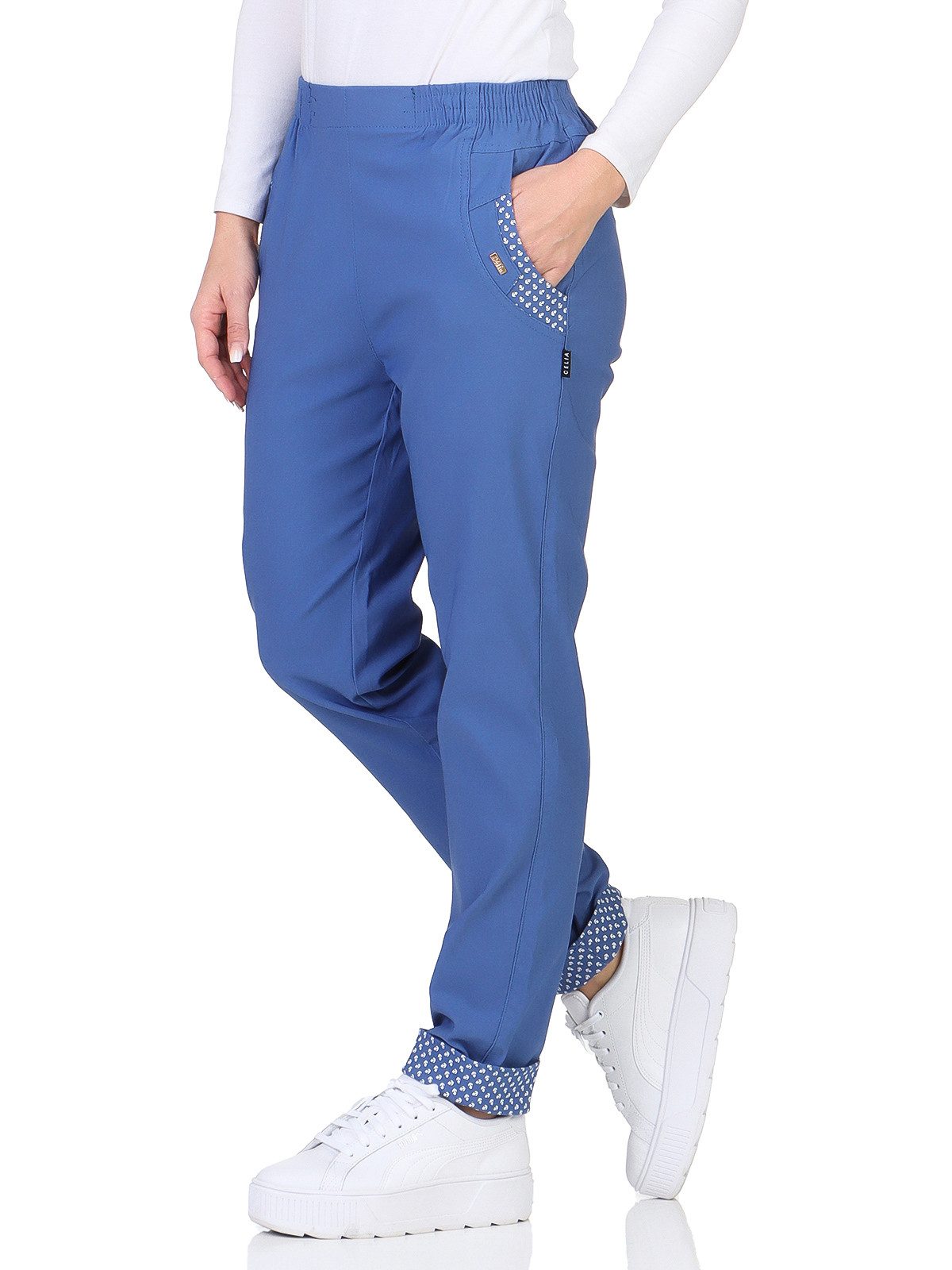 OriginalYou Stretch-Hose Sommerhose Damen Schlupfhose ANKER maritime Stoffhose auch in großen Größen erhältlich, mit elastischem Bund