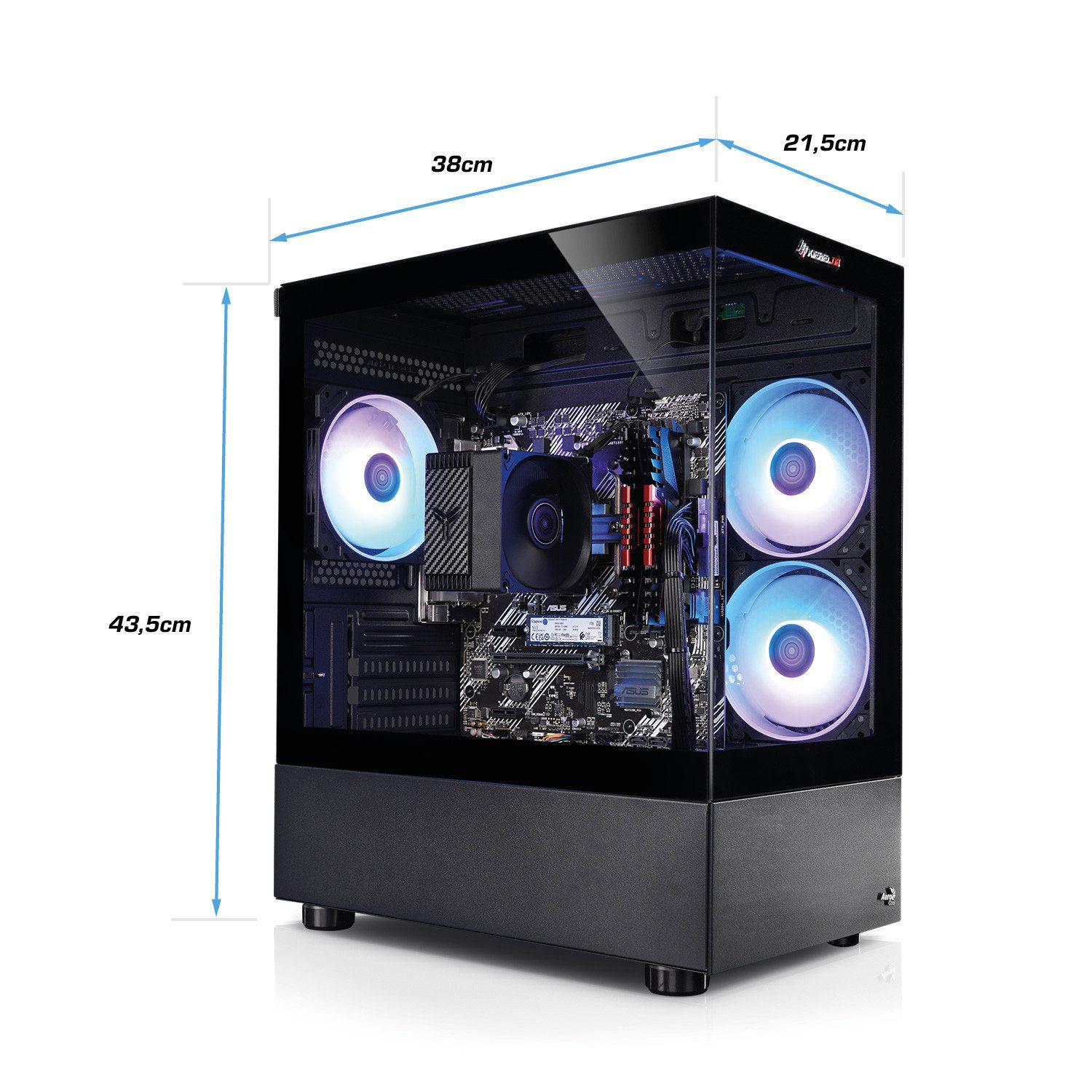 Kiebel Speed V Gaming-PC (AMD Ryzen 7 AMD Ryzen 7 5700G, Radeon Vega, 16 GB RAM, 1000 GB SSD, Luftkühlung, ARGB-Beleuchtung, WLAN)