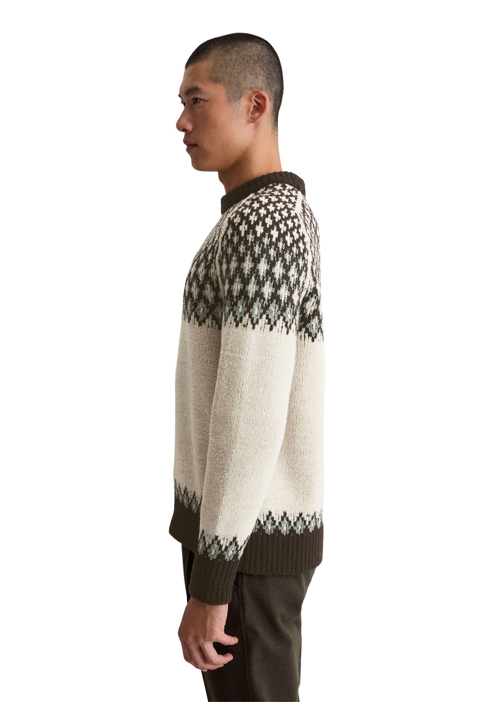 Marc O'Polo Rundhalspullover aus weichem Schurwoll-Mix günstig online kaufen