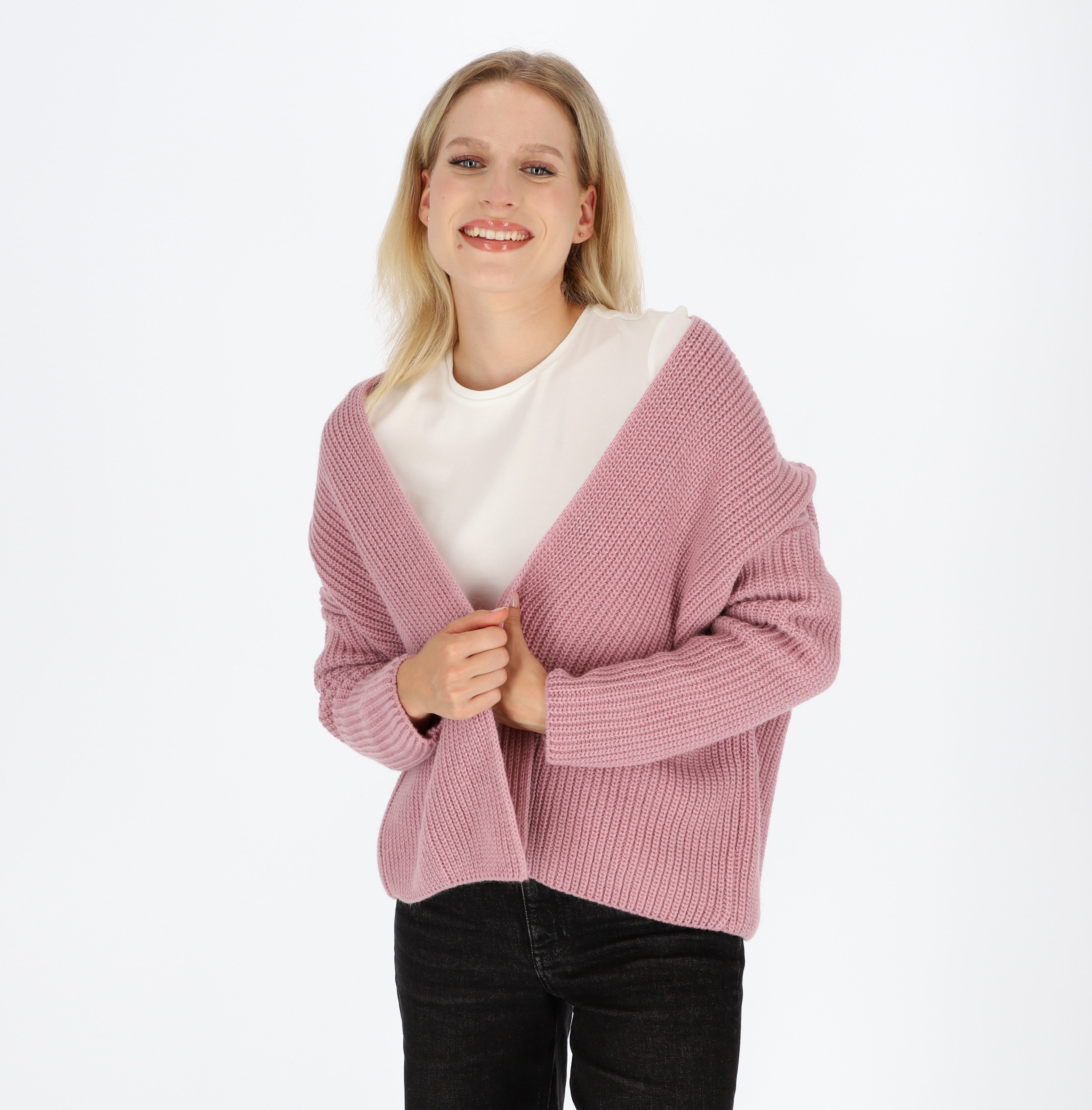 halsüberkopf Accessoires Strickjacke vorne offen aus günstig online kaufen