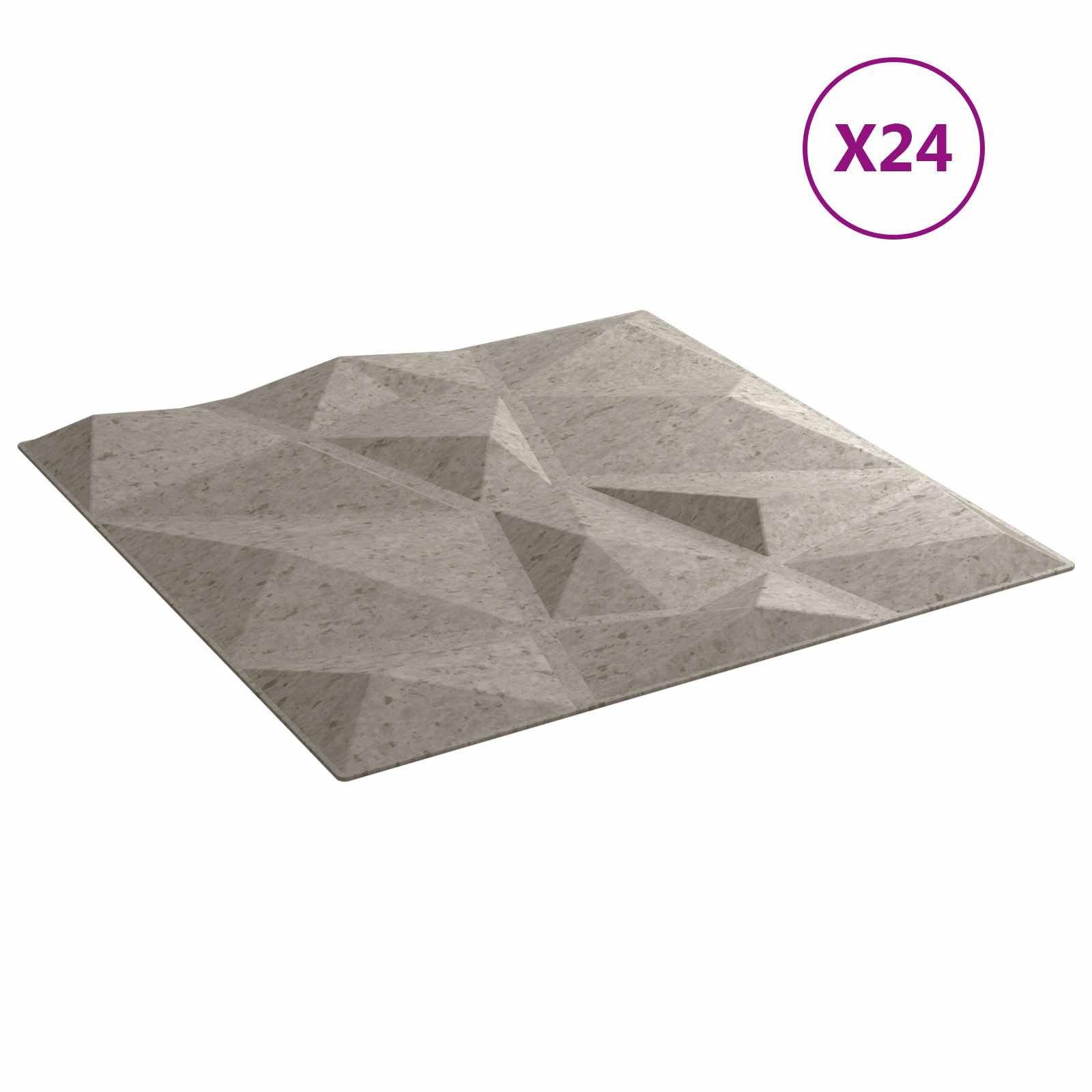furnicato Wandpaneel Wandpaneele 50 x 50 cm Betongrau, Zuschneidbare 3D-Wandverkleidung für Schlafzimmer und Wohnzimmer
