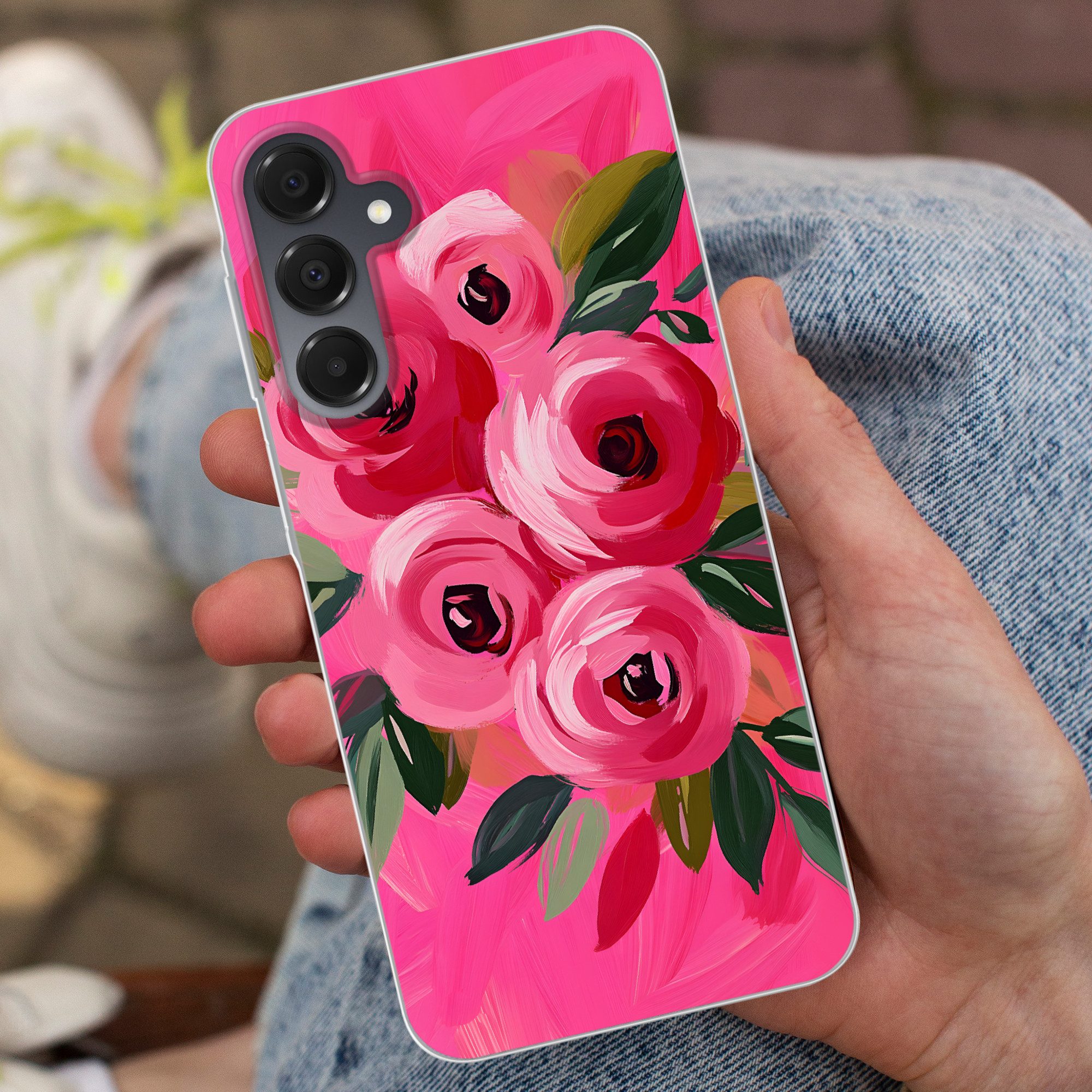 MuchoWow Handyhülle für Samsung Galaxy A16 5G Blumen - Farbe - Rosa, Phone Case, Silikon, Schutzhülle Dünn