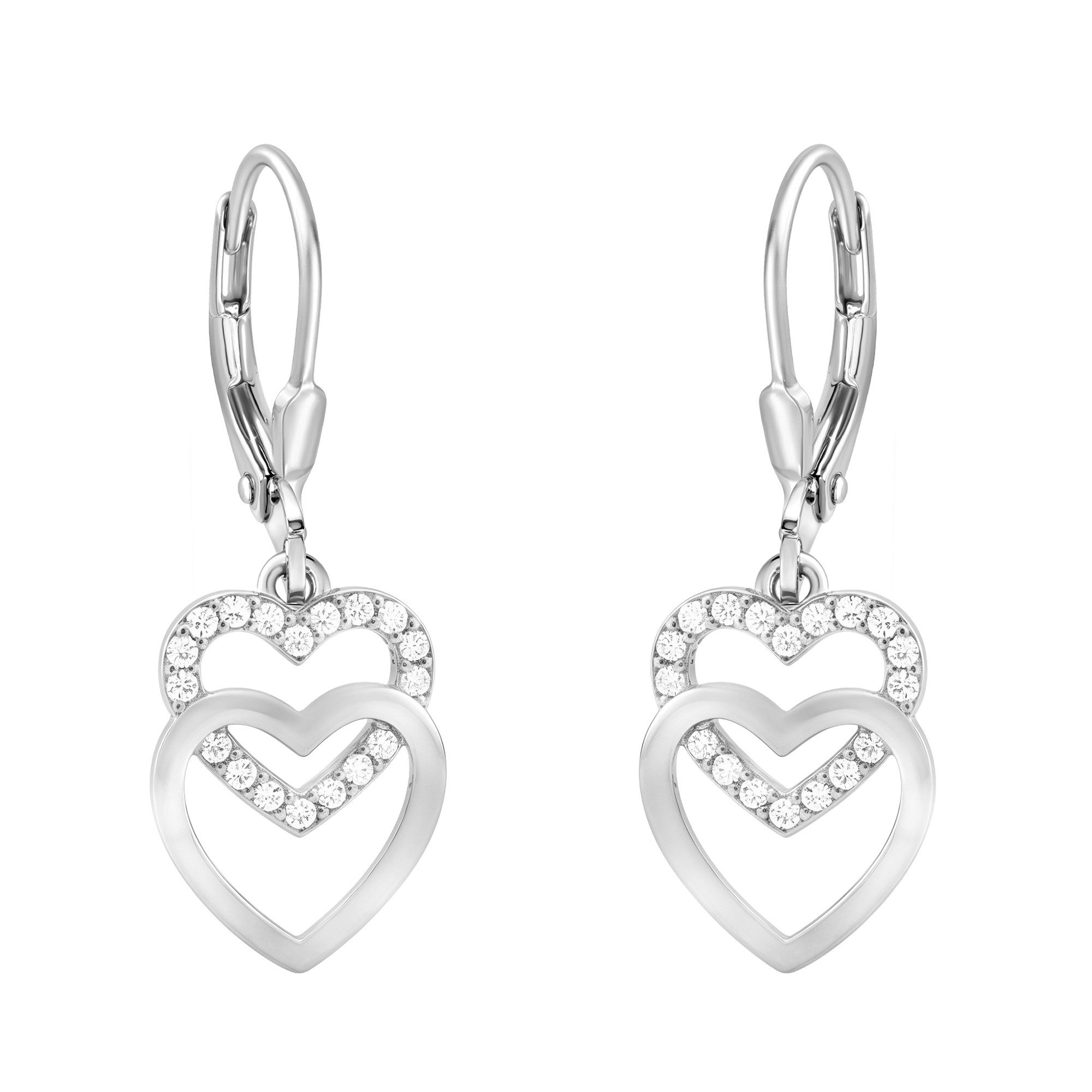 Sofia Milani Paar Серьги Herz, 925 Silber Damen Schmuck - E2546