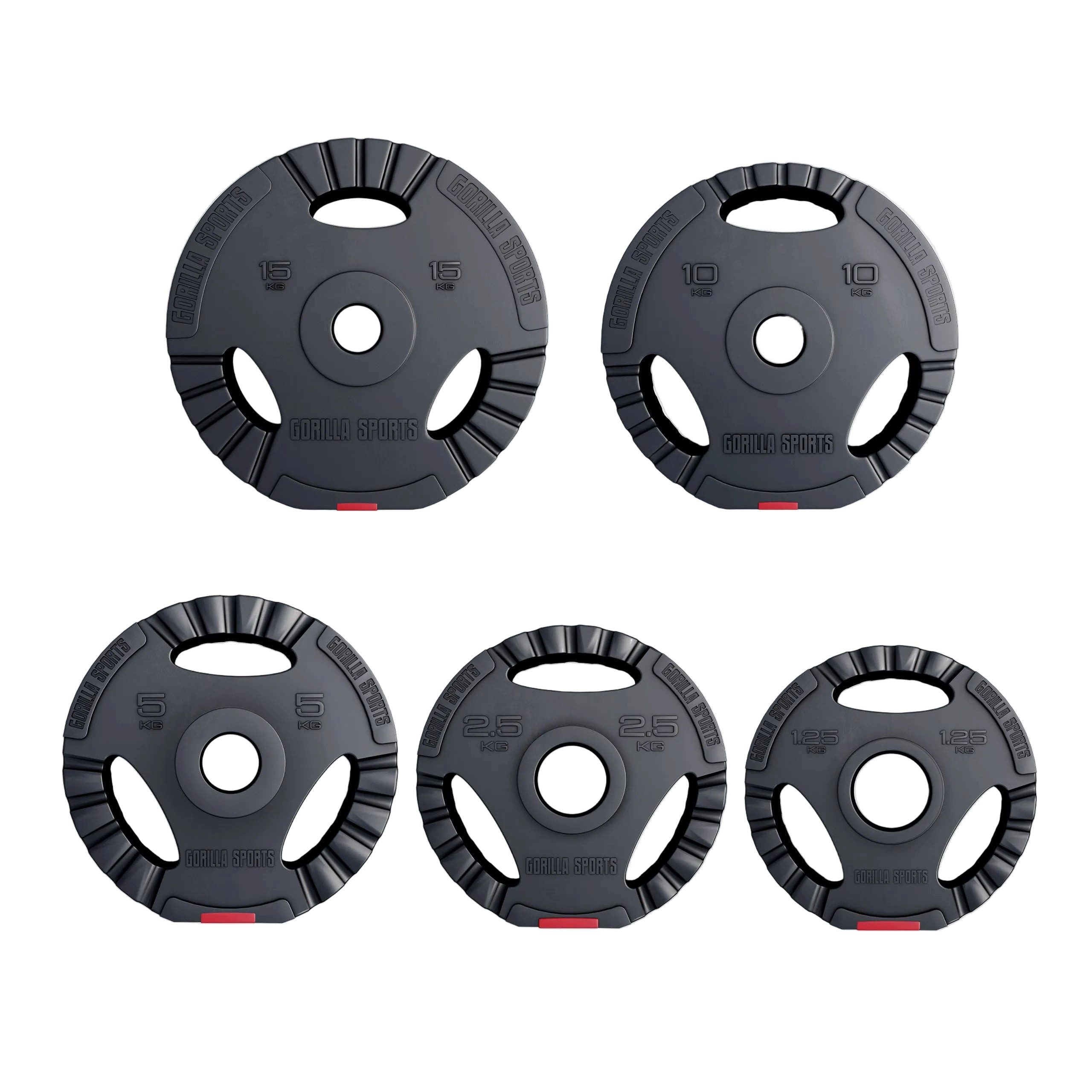 GORILLA SPORTS Hantelscheibe Hantelscheibe Olympia 50/51 mm Kunststoff Gripper, 1.25 kg