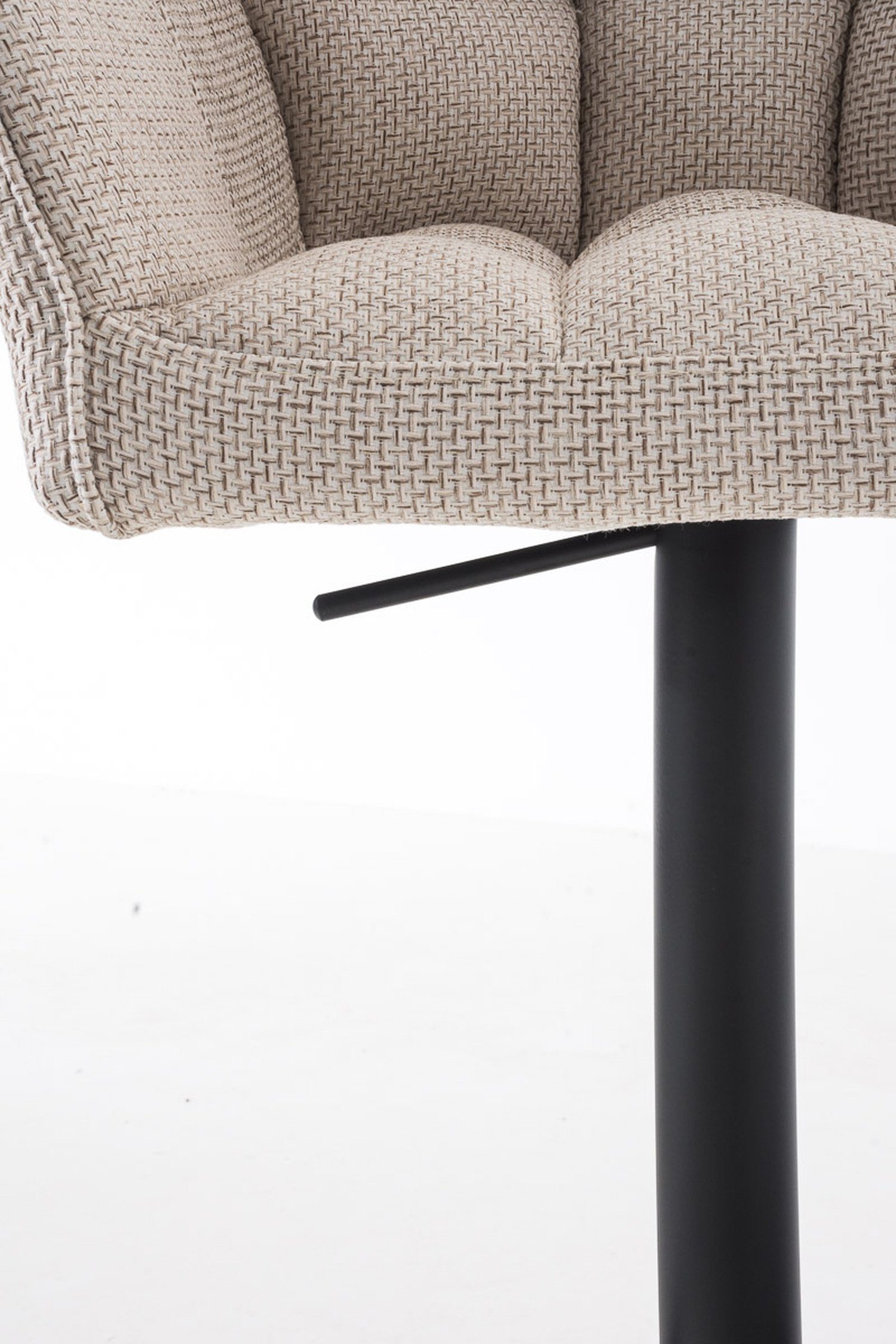 Theke (mit Rückenlehne - Sitzfläche: und Elfenbein Stoff Barhocker Küche), für matt Fußstütze drehbar Hocker schwarz Metall 360° - - & TPFLiving Damaso