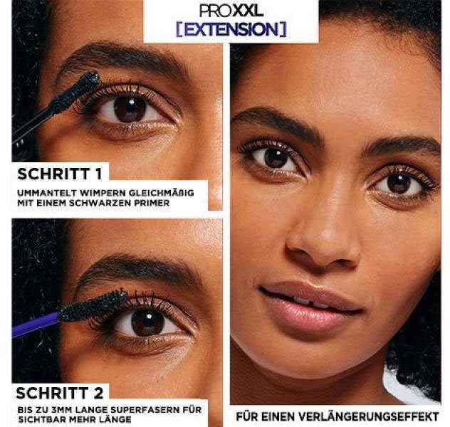 L'ORÉAL PARIS Mascara ProXXL Extension Mascara schwarz, mit spezieller Fasertechnologie