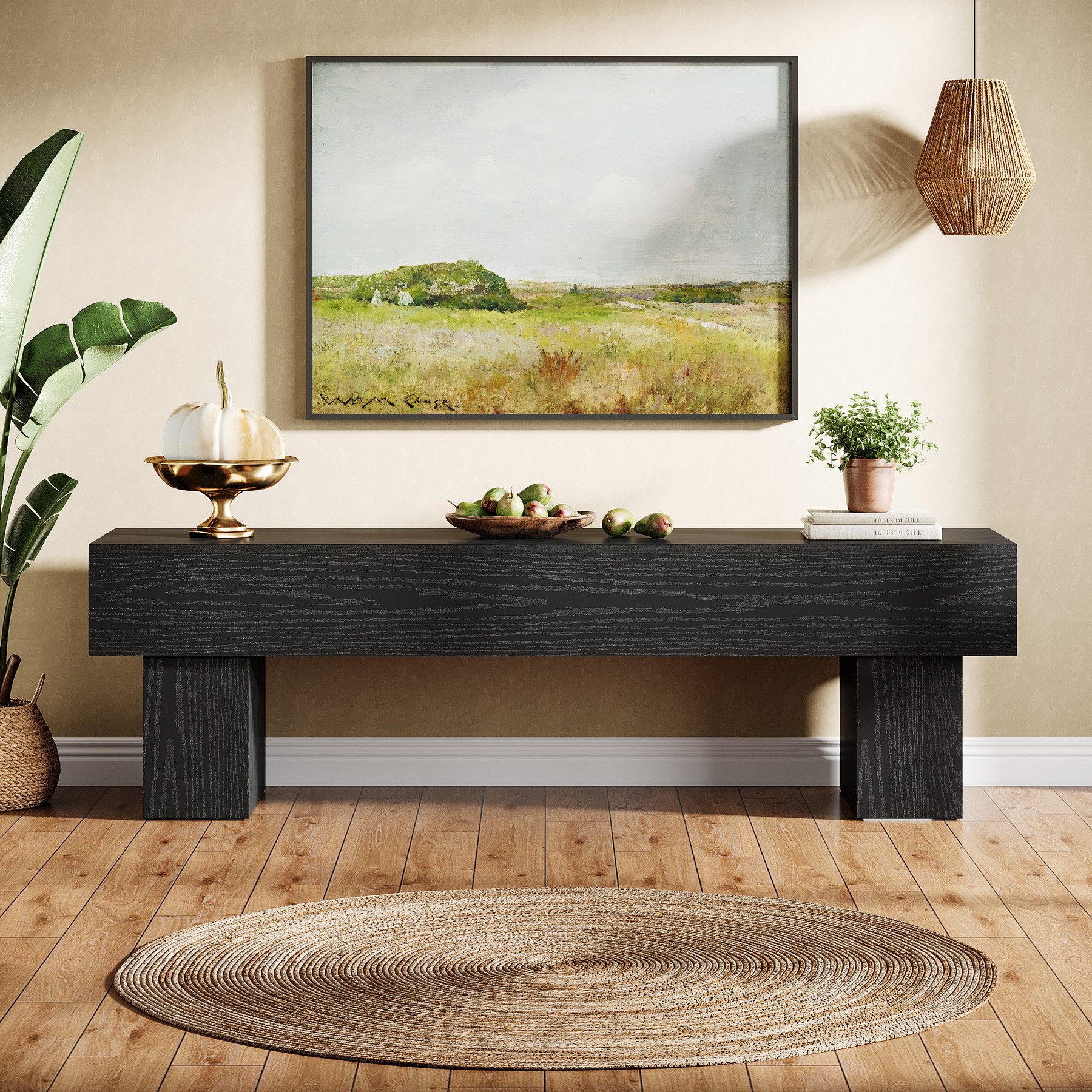Tribesigns TV-Schrank 160cm TV-Ständer, Landhausstil, TV-Schränke & Konsolentisch, Schuhbank