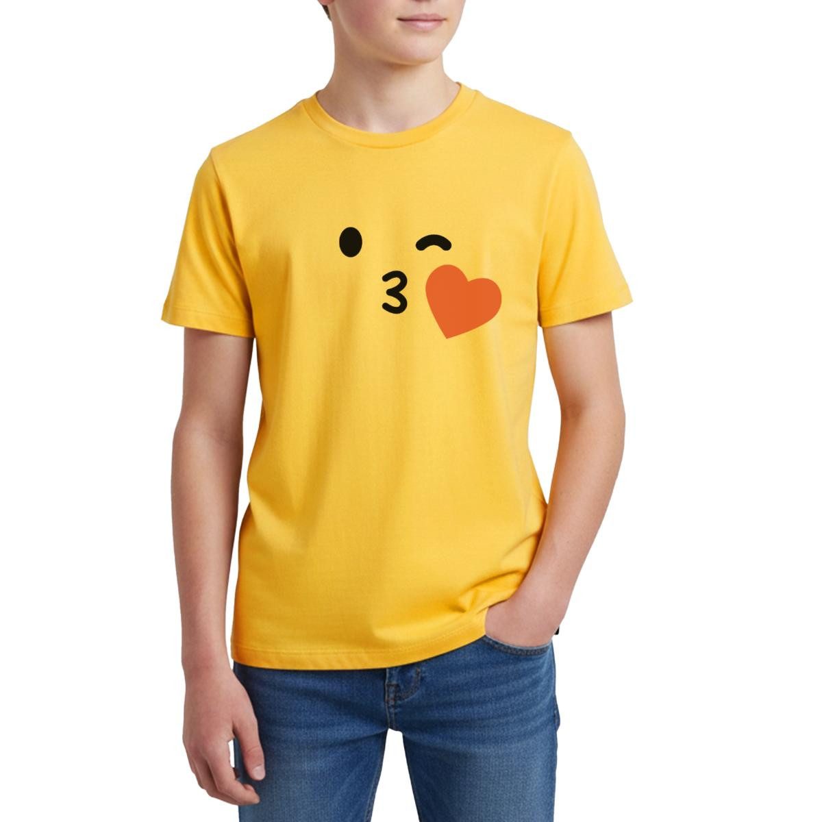 T-Shirt Emoticon Kuss Kostüm Karneval Gruppenkostüm Teenager Premium T-Shirt