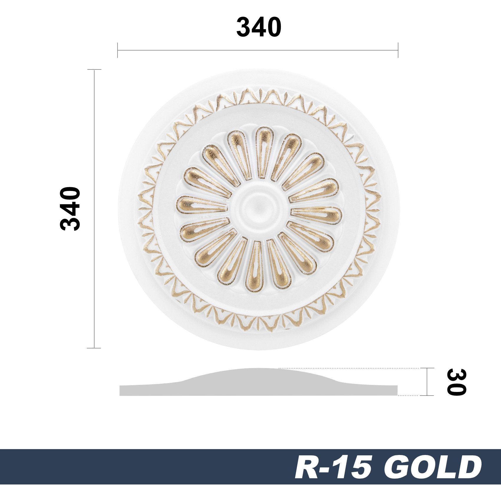 marbet design Wanddekoobjekt R-15 Gold (Stuckrosette günstig online kaufen