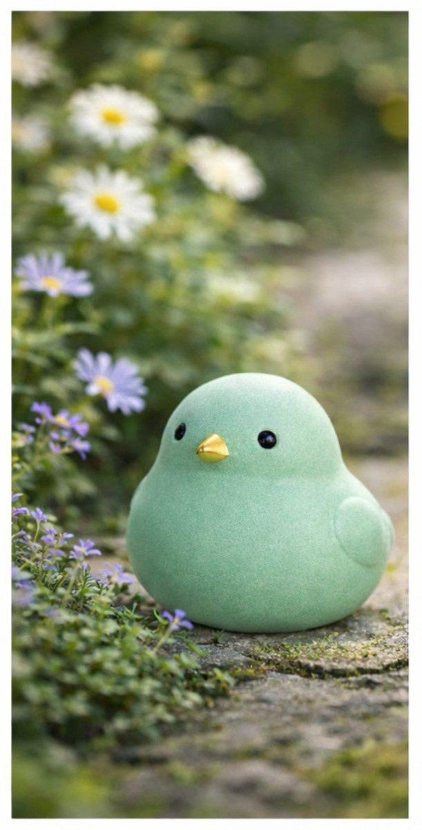 finehomegarden Dekofigur Keramik Vogel Dekofigur H12,5cm+ H18,5cm+H24cm Moderner Dekovogel (1 St), mint Wohnraum- & Tischdekoration 3Größen wählbar