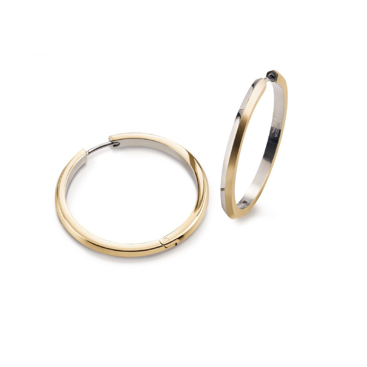 Boccia Paar Creolen Boccia Creolen 0571-02 Titan teil Gold plattiert (kein Set, 2-tlg., inkl. edelm Schmucketui)