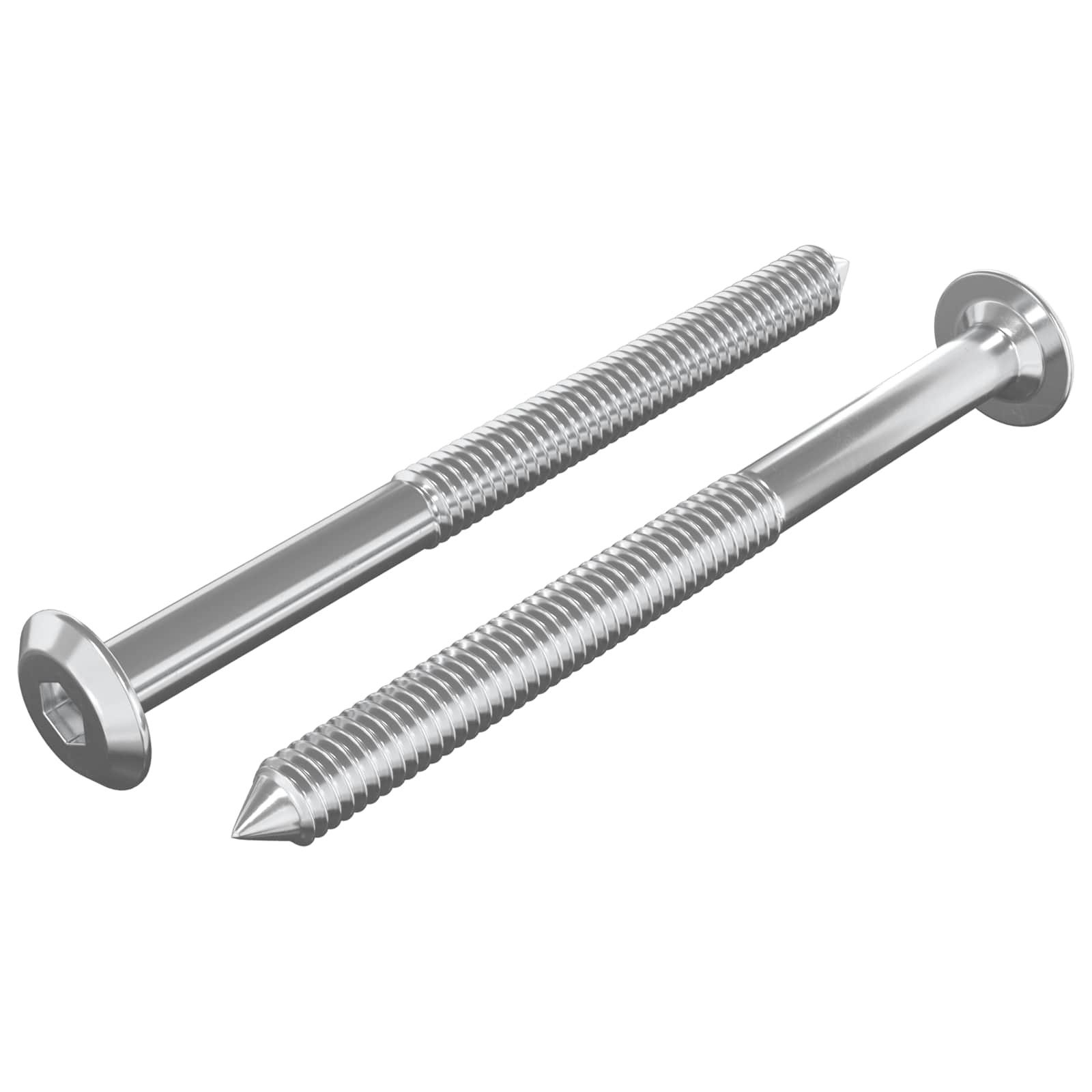 Schraube Möbel-Schrauben 2 pcs Silber M6 x 85 mm Stahl