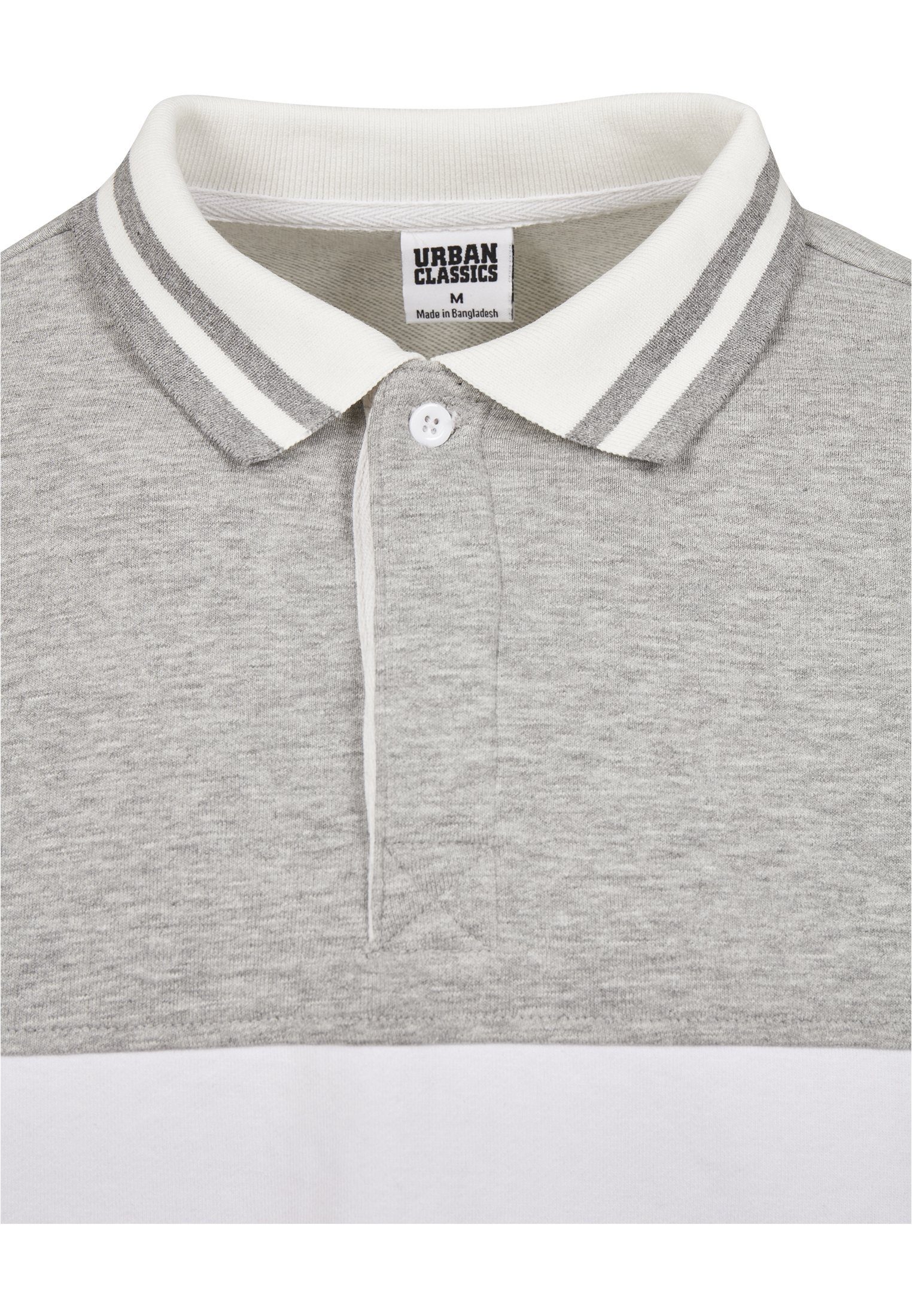 URBAN CLASSICS Langarmhemd T-Shirt Rugby Rugby grey/white (1-tlg) Panel Shirt Panel Shirt TB2702