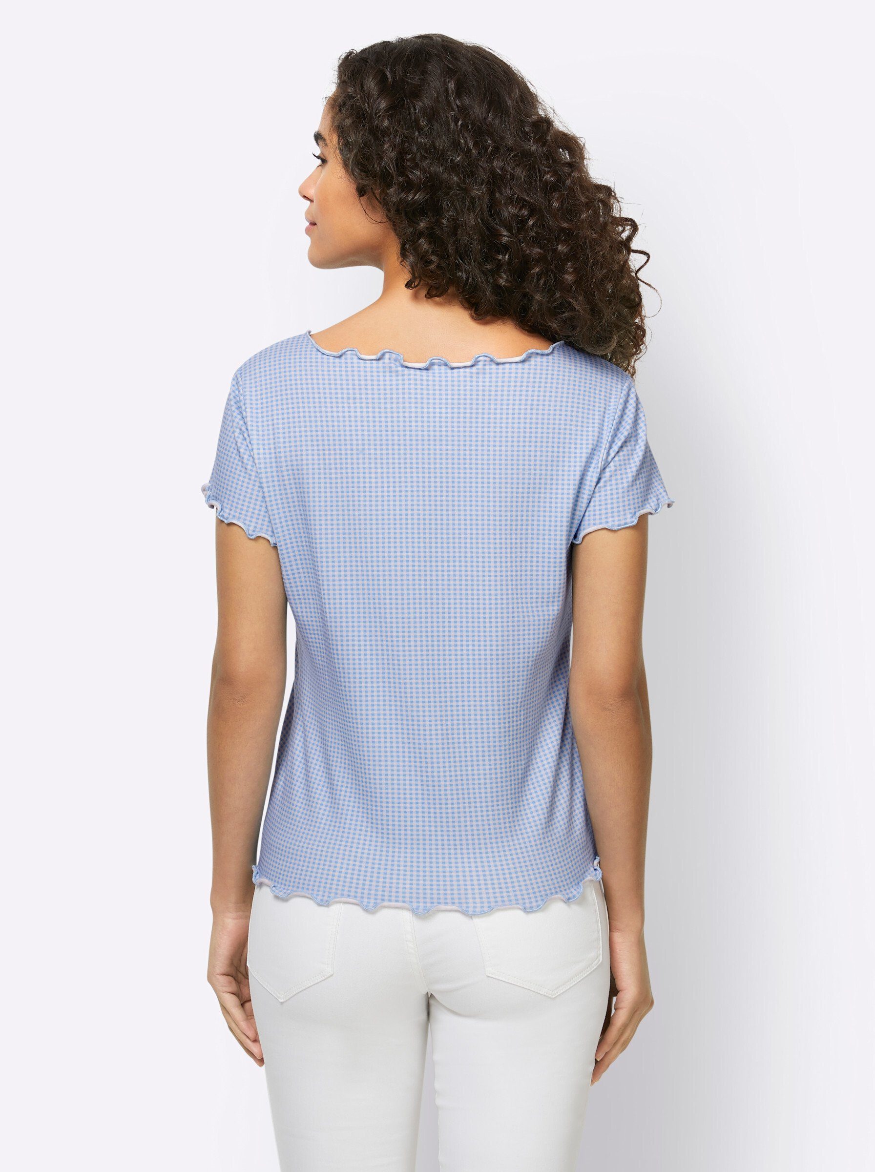 heine T-Shirt eisblau-weiß-bedruckt