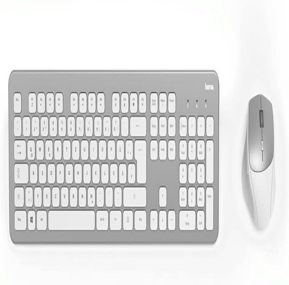 Hama automatische Smartlink-Verbindung Tastatur- und Maus-Set, Kabellose  QWERTZ Tastenlayout, Ergonomisches,Komfortable