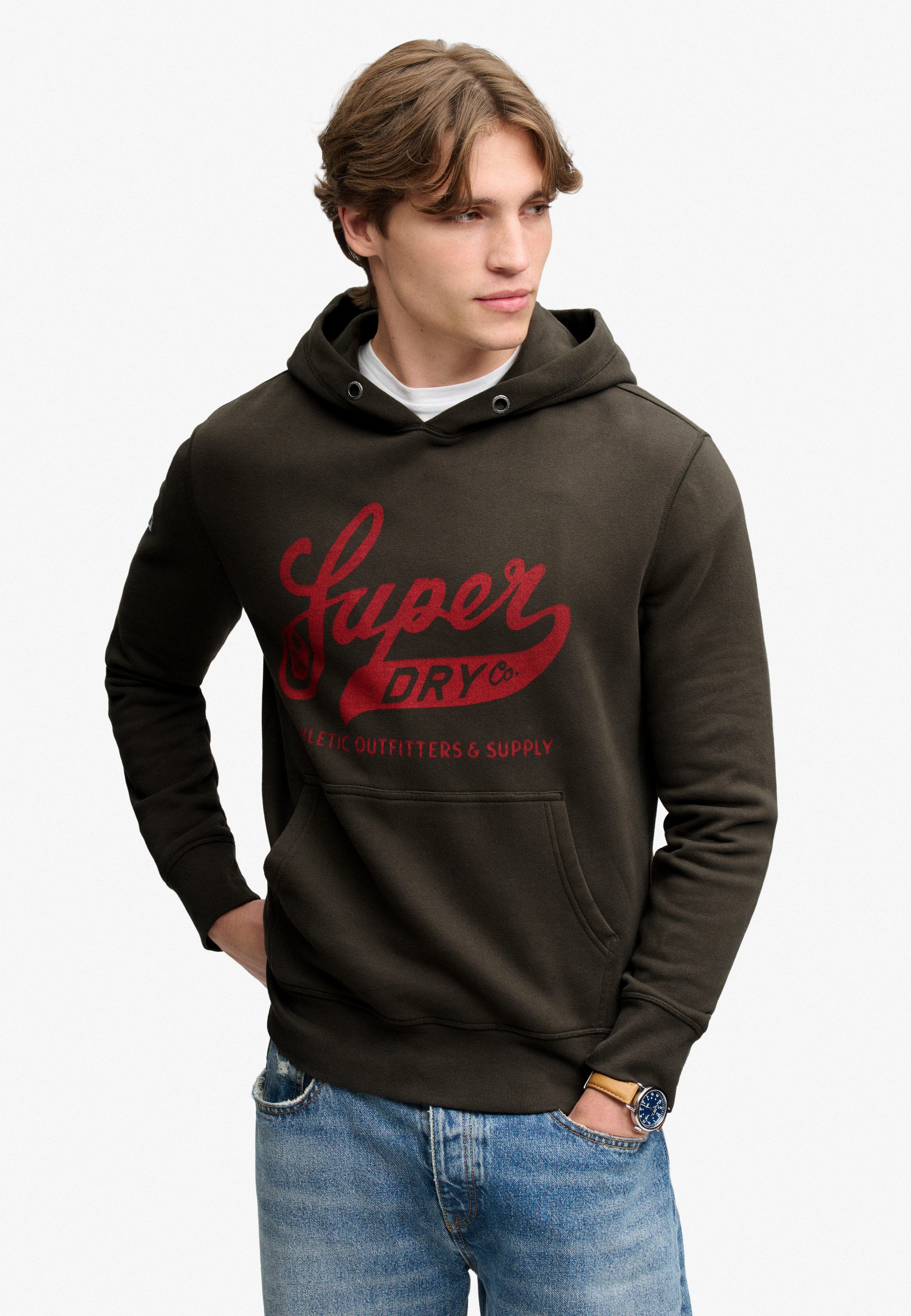 Superdry Kapuzensweatshirt VINTAGE SCRIPT HOOD Baumwollmischung, relaxed fit