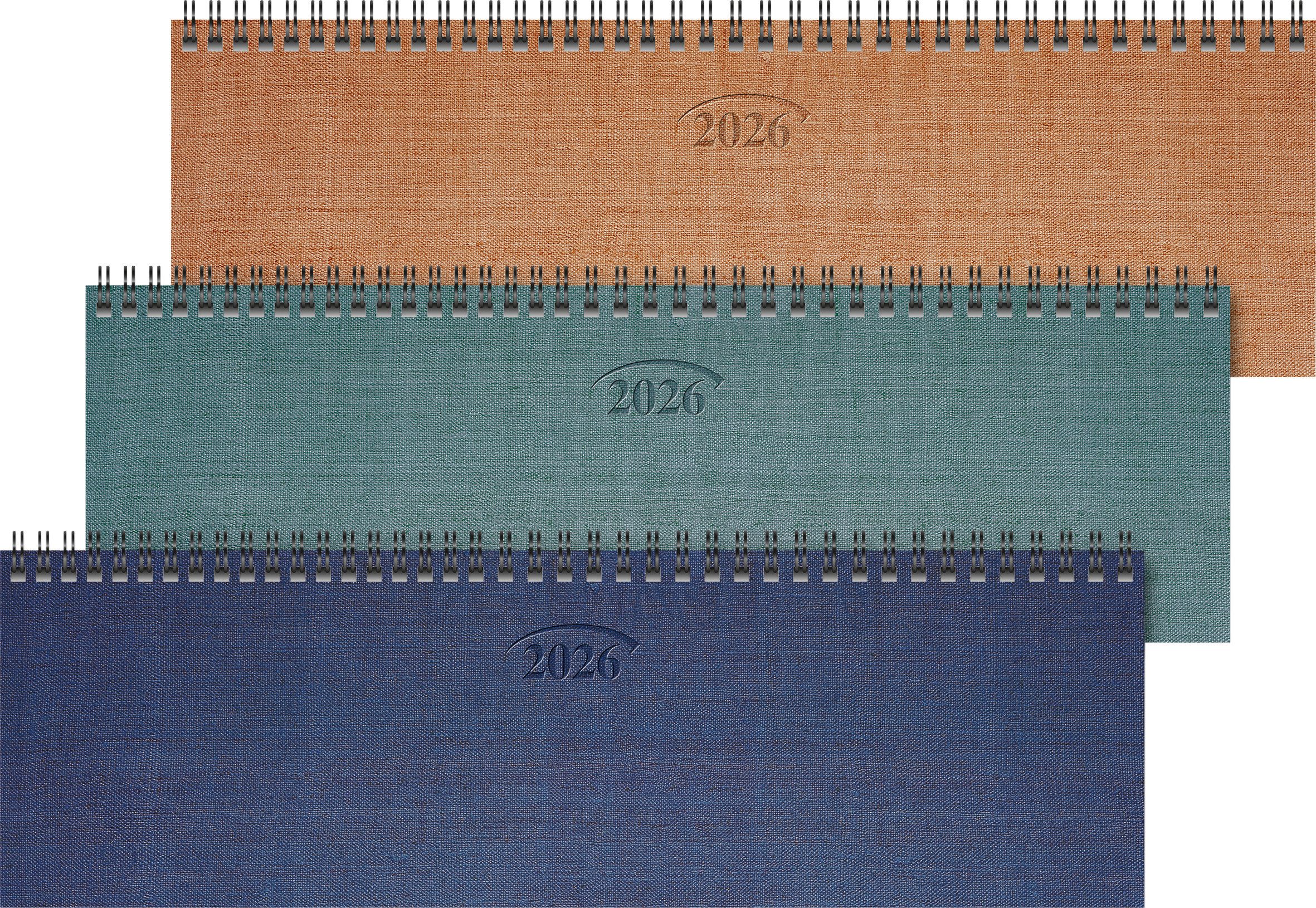 BRUNNEN Tischkalender 2026 Brunnen Querterminbuch 771 326×102 mm sortiert