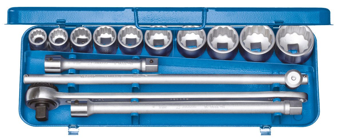 Gedore Steckschlüssel D 32 EMU-2 Steckschlüssel-Satz 3/4" 14-teilig UD-Profil 22-50 mm