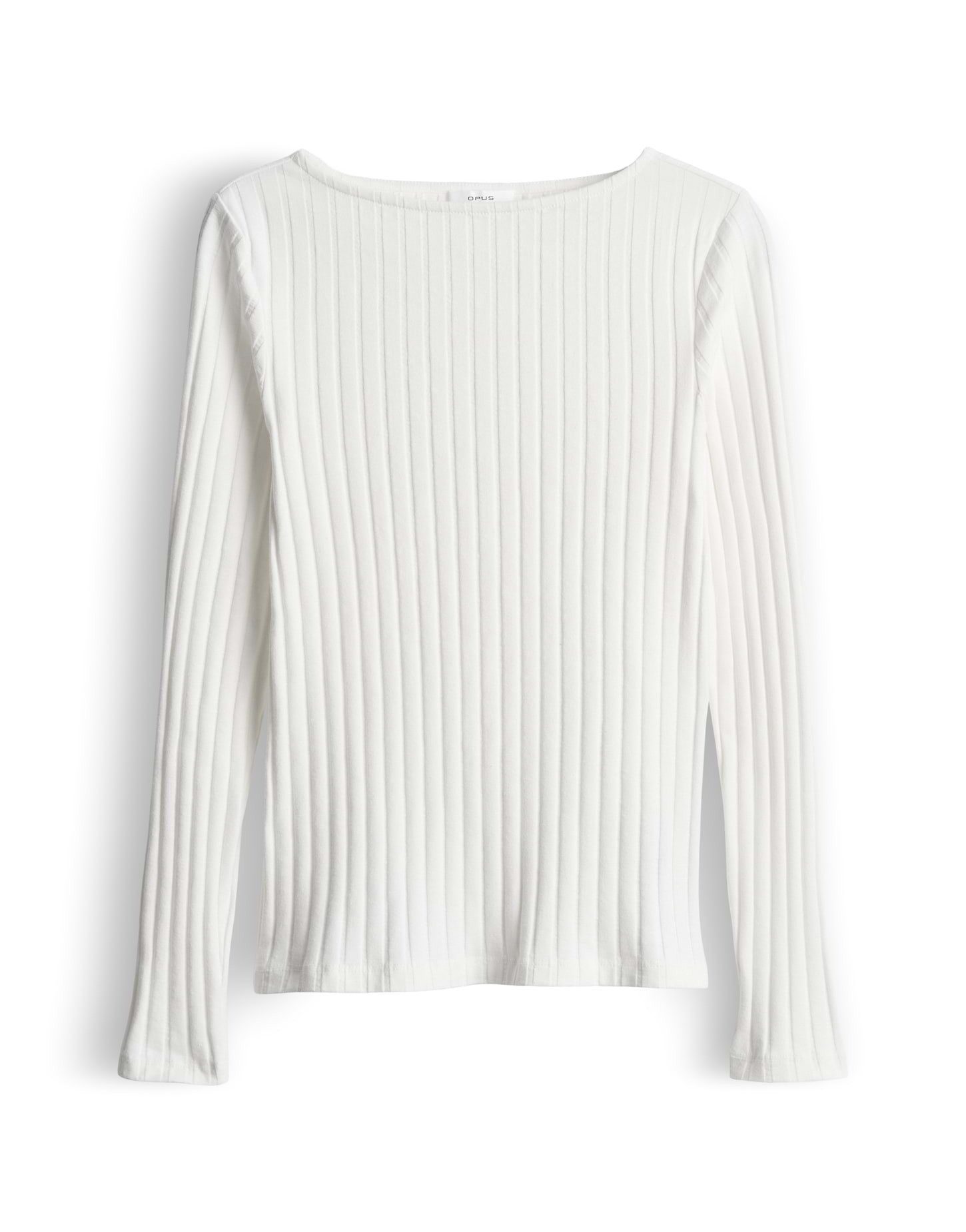 OPUS Damen Langarmshirt Aus Baumwoll-Mix – Schmal Geschnittenes Rippshirt Für Jeden Tag