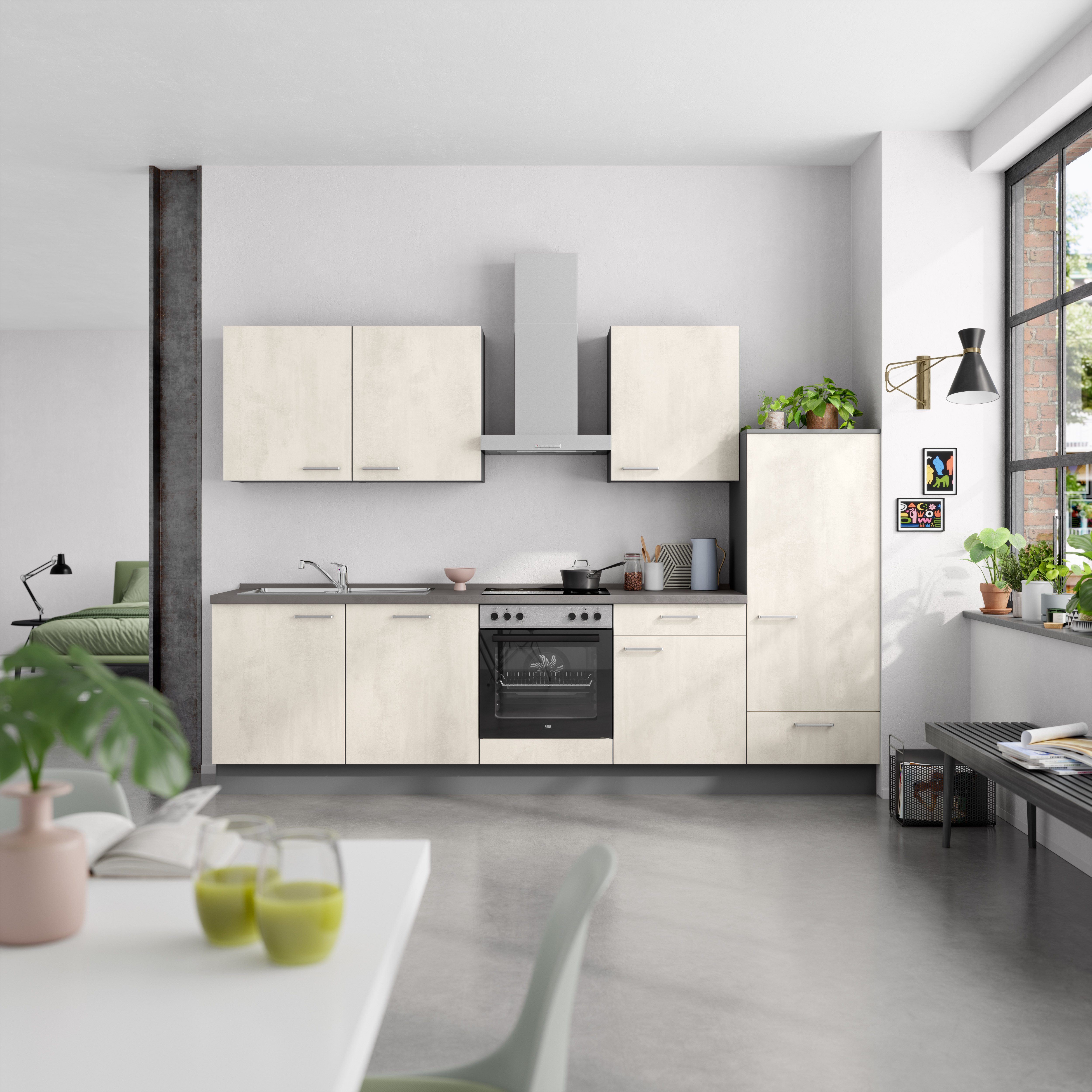 nobilia® Küchenzeile "Riva I", NEU: individuell anpassbar mit gratis Profi-Beratung, vormontiert, Breite 300 cm, Ausrichtung wählbar, wahlw. mit E-Geräten