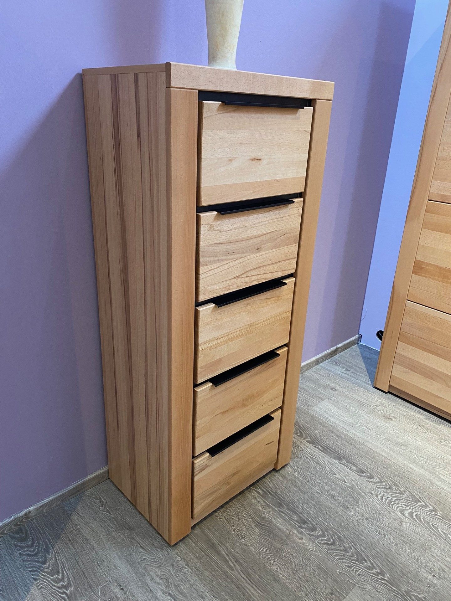 ELFO Hochkommode Sideboard Kommode Regal Brest Kernbuche geölt Teilmassiv Höhe 141cm