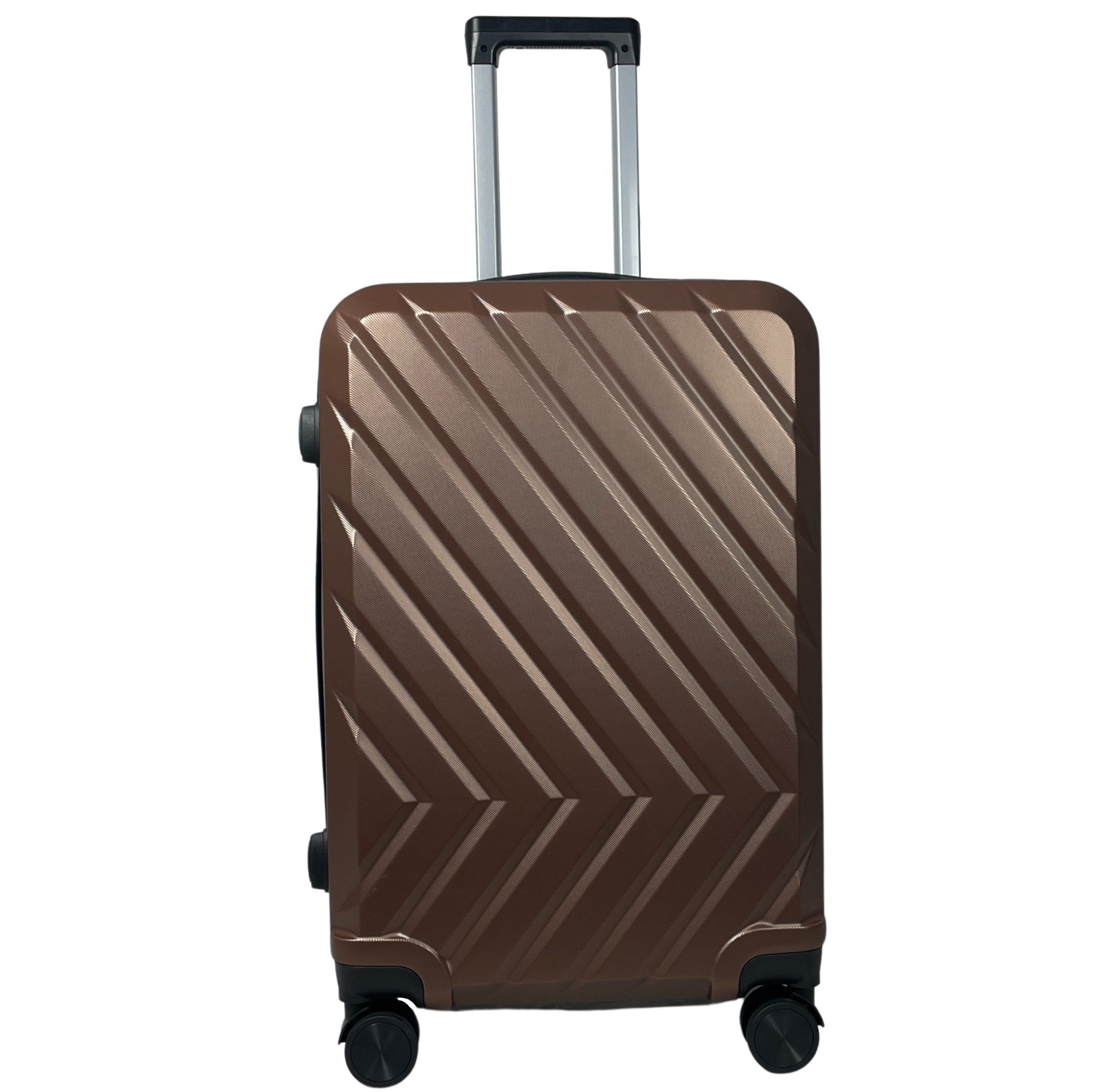 MTB Koffer Hartschalenkoffer ABS Kaffee (Handgepäck-Mittel-Groß-Set) Reisekoffer