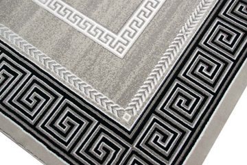 Teppich Designer Teppich Moderner Teppich Wohnzimmer Teppich mit Ornament Bordüre Grau Cream Schwarz, Teppich-Traum, rechteckig, Höhe: 11 mm