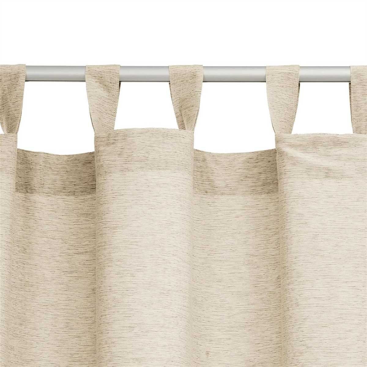 Vorhang, Bestlivings, Schlaufen blickdicht, "Leinen Gardine Blickdichte in 245cm (1 St), 140cm x Beige Optik", (BxL) 