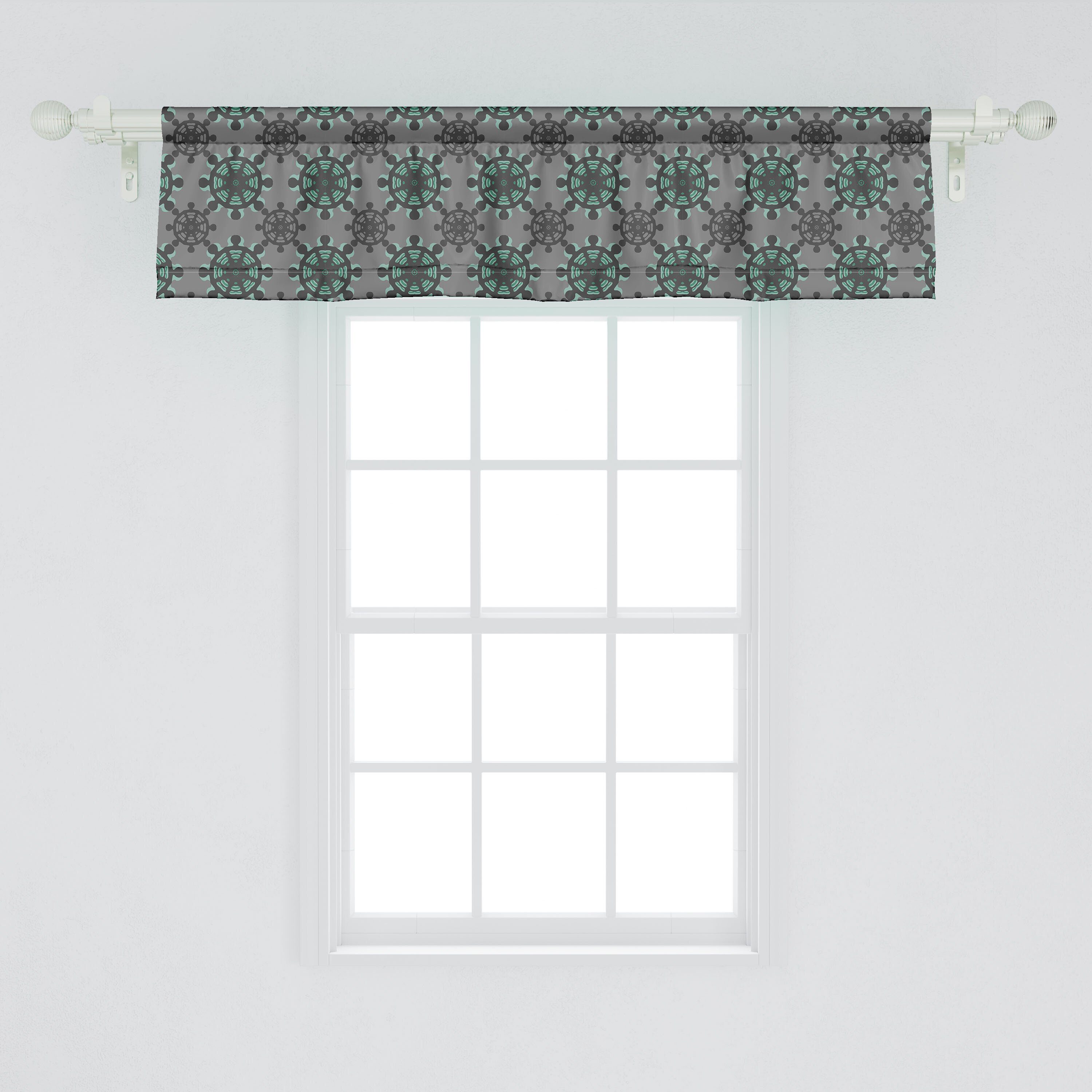 Vorhang für Microfaser, Dekor Abakuhaus, mit Schlafzimmer Marine Stangentasche, Volant Scheibengardine Schiff Küche Räder