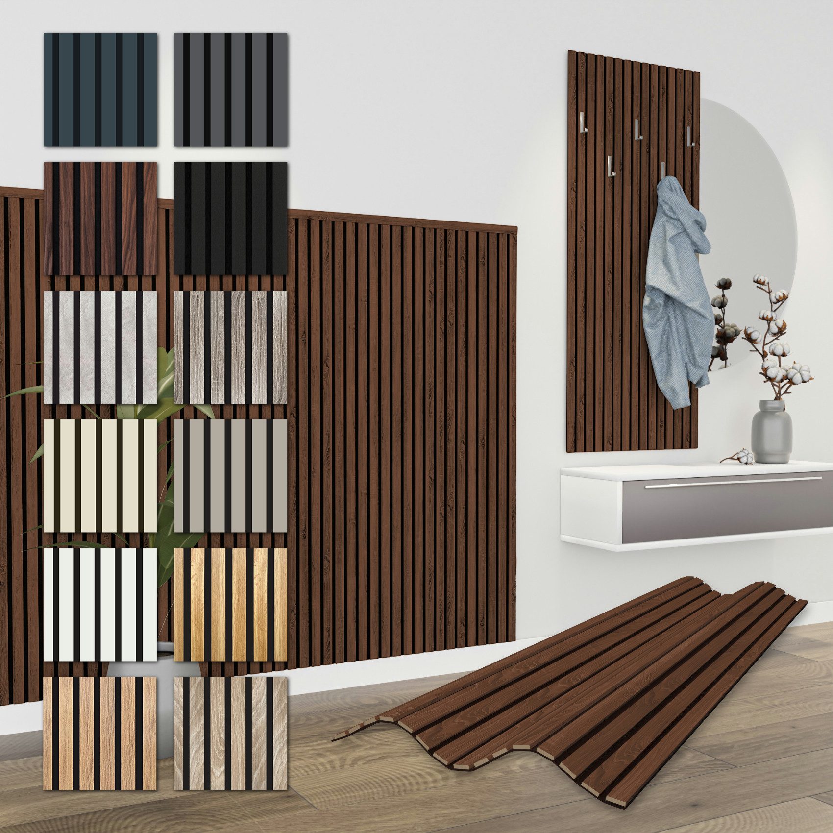 Hexim Wanddekoobjekt APH13 (Akustikpaneele 4 Stück 138,5x60cm Holz Comfort günstig online kaufen