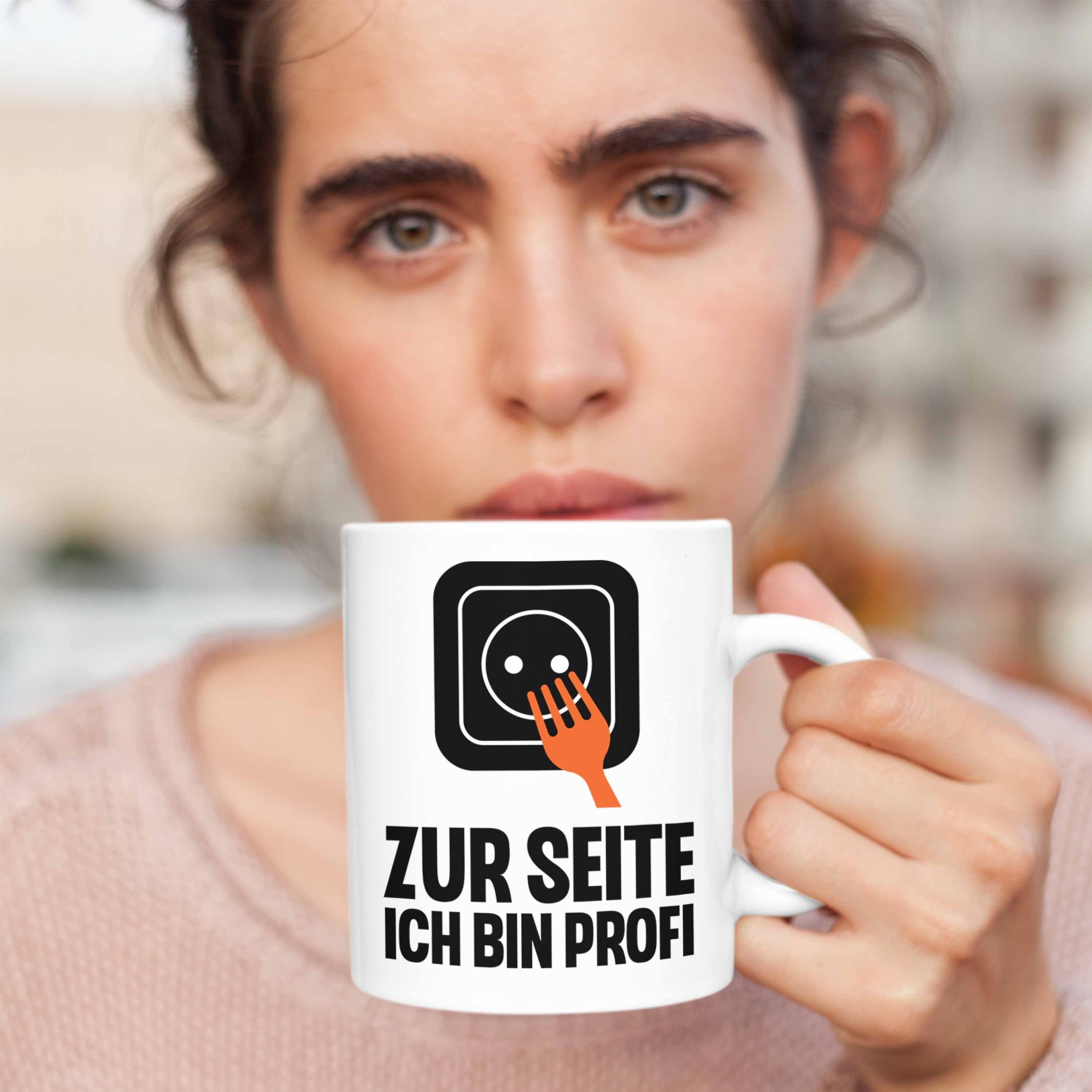 Weiss Tasse Kaffeebecher Spruch Trendation Geschenkidee Gadget Geschenk Elektriker Trendation Tasse Geschenke - Lustig Männer