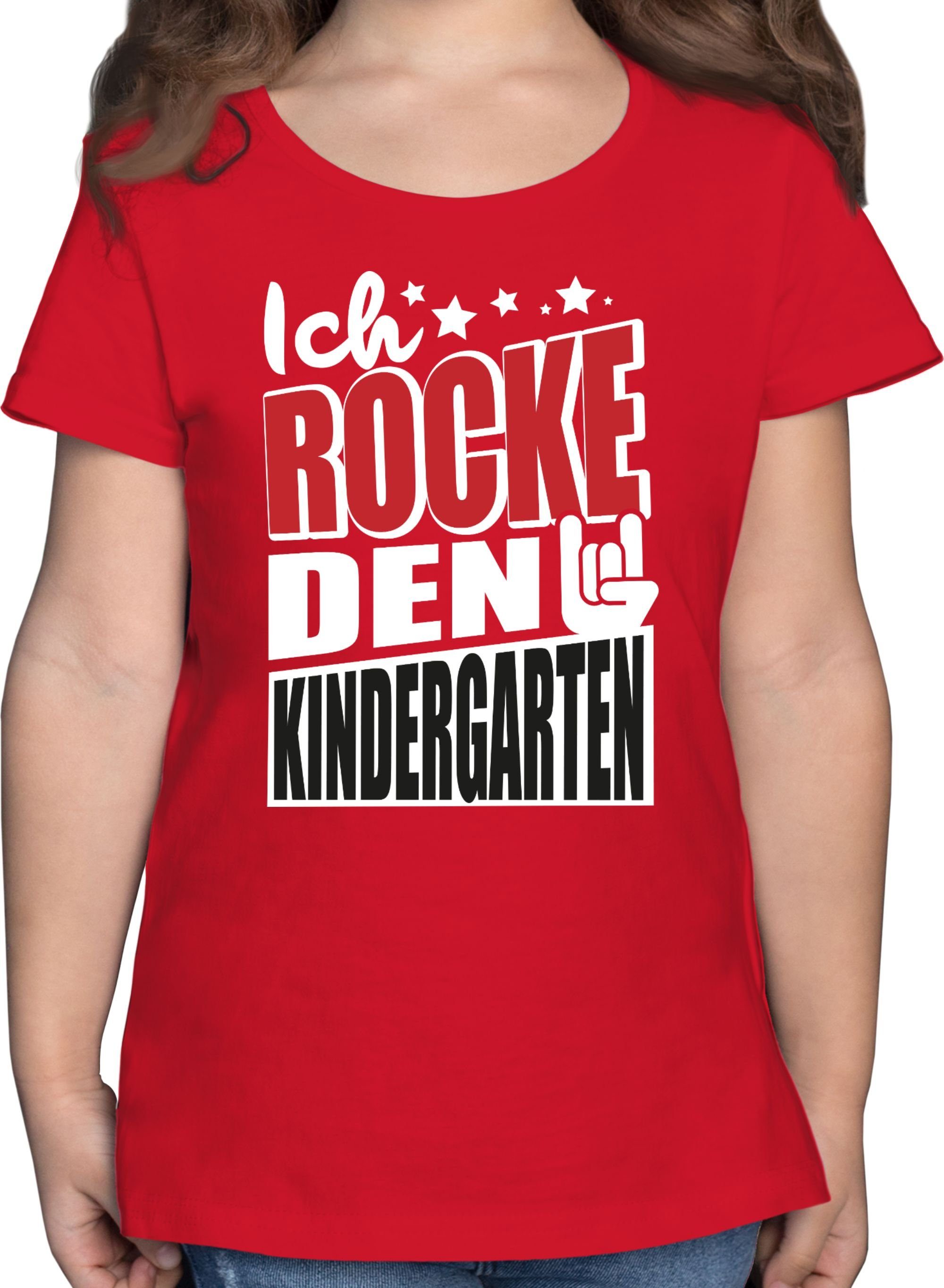 Shirtracer T-Shirt Ich rocke den Kindergarten Hallo Kindergarten 2 Rot