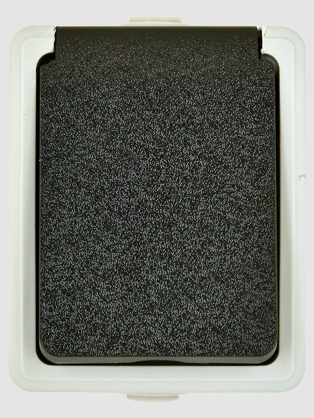 HEITECH Steckdose Schutzkontakt-Steckdose AP mit Klappdeckel IP 44, 2polig, 250AC, 16 A