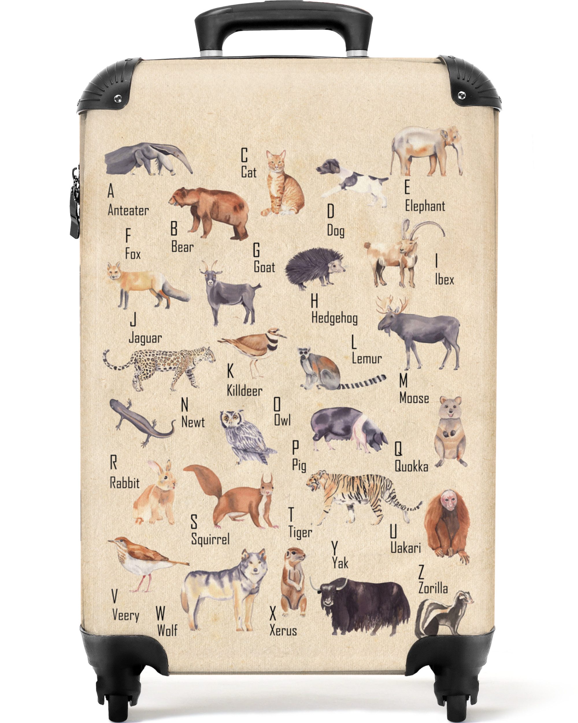 Kinderkoffer Alphabet - Kinder - Tiere - Retro 55x35x20cm