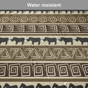 Abakuhaus Stuhlkissen Dekoratives wasserfestes Kissen mit Riemen für Küchensitze, Geometrisch Afrika Theme Stripes Tiere