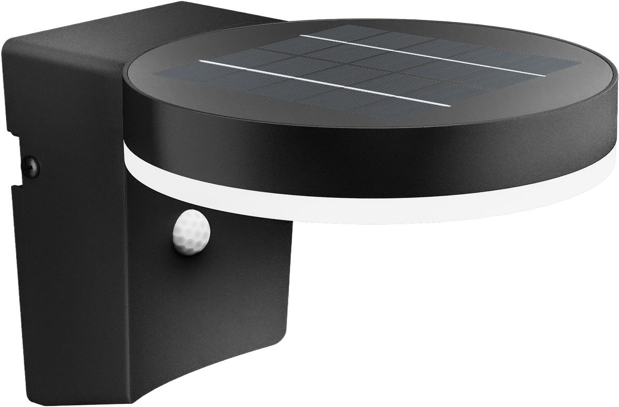 Philips Hue LED Außen-Wandleuchte Outdoor A-Label Solar Zonal Wandleuchte mit Sensor rund, LED fest integriert