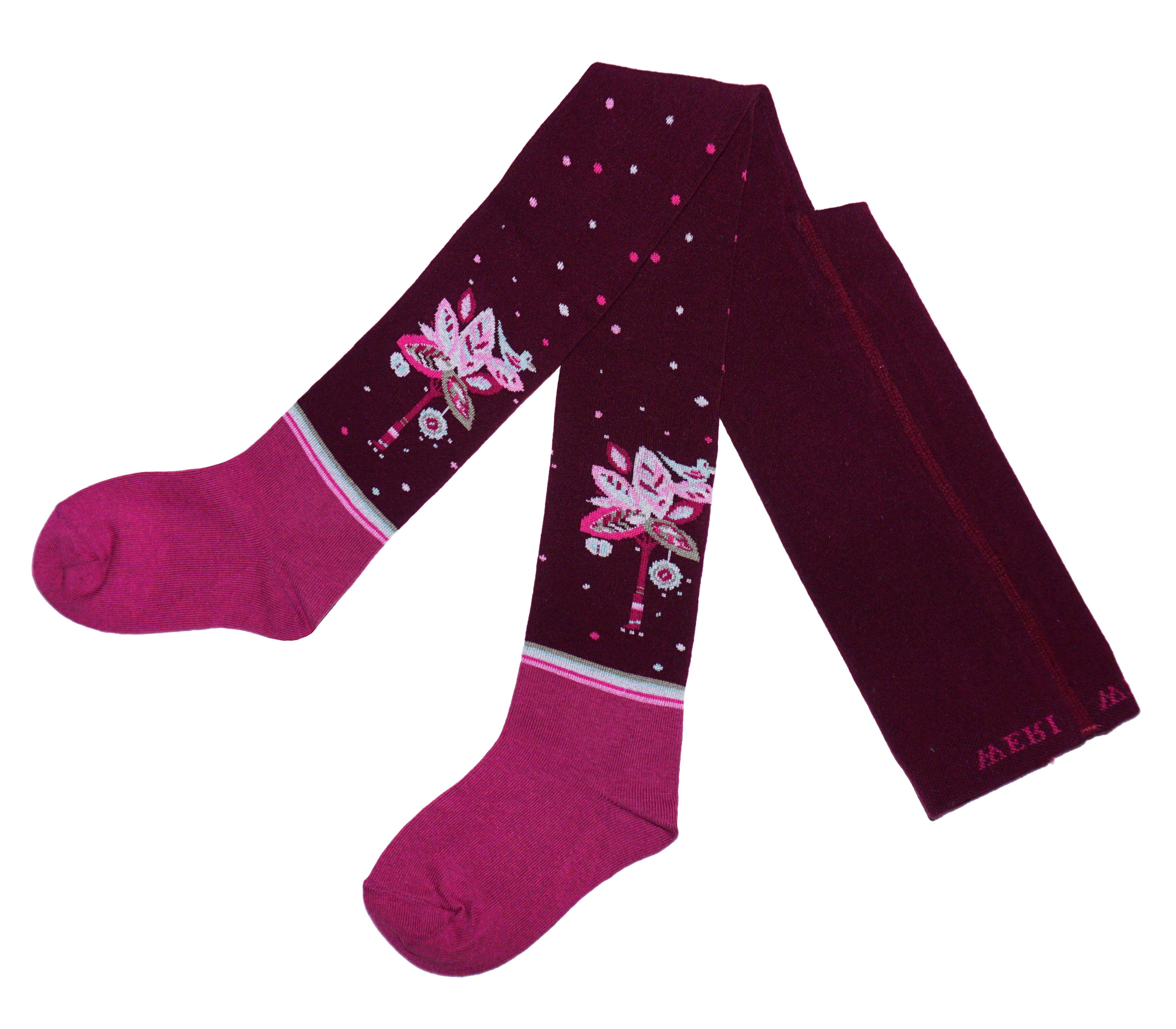 WERI SPEZIALS Strumpfhersteller GmbH Strickstrumpfhose Kinderstrumpfhosen für Mädchen >>Vogel Music<< weiche Baumwolle
