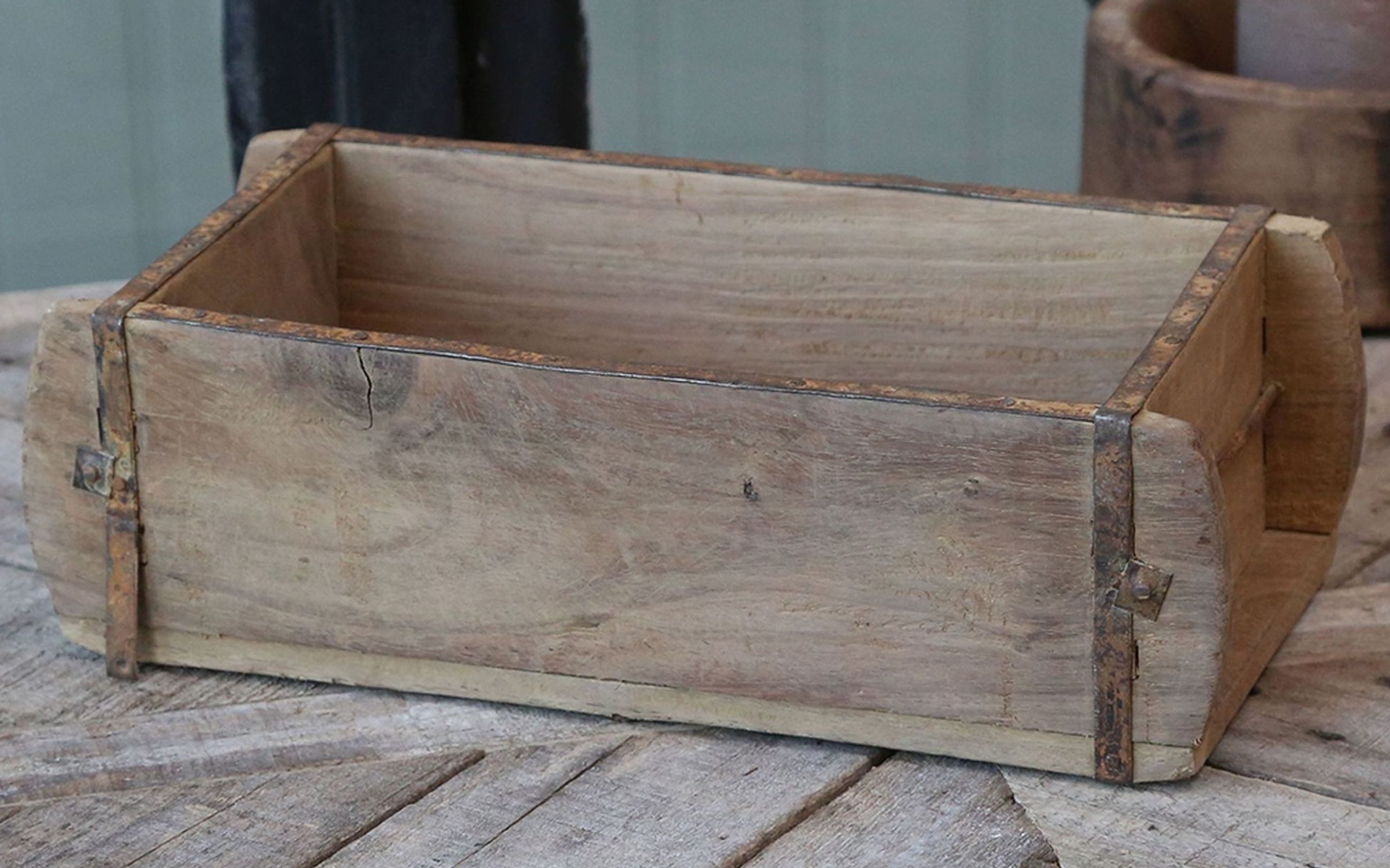 Chic Antique Holzkiste Ziegelform alte Backsteinform Holz Kiste Unika Einfach Chic Antique – Bild 2 von 3