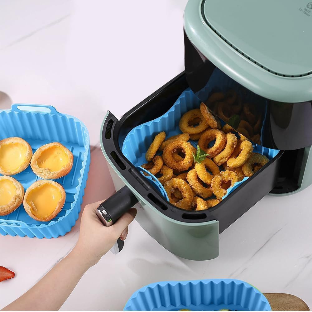 Agger Silikonform Silikon-Backformen für Heißluftfritteuse, 2er-Set, Hitzebeständige Airfryer-Backformen für Küche & Backen