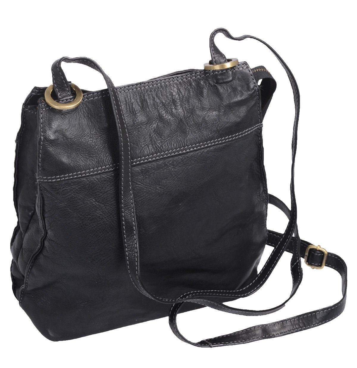Basic Handtasche schwarze Tasche Rucksack Kombination Vintage-Leder