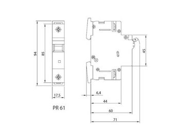 SEZ Schalter Leitungsschutzschalter B32A 1-Polig 10kA VDE Sicherung LS-Schalter (1-St)