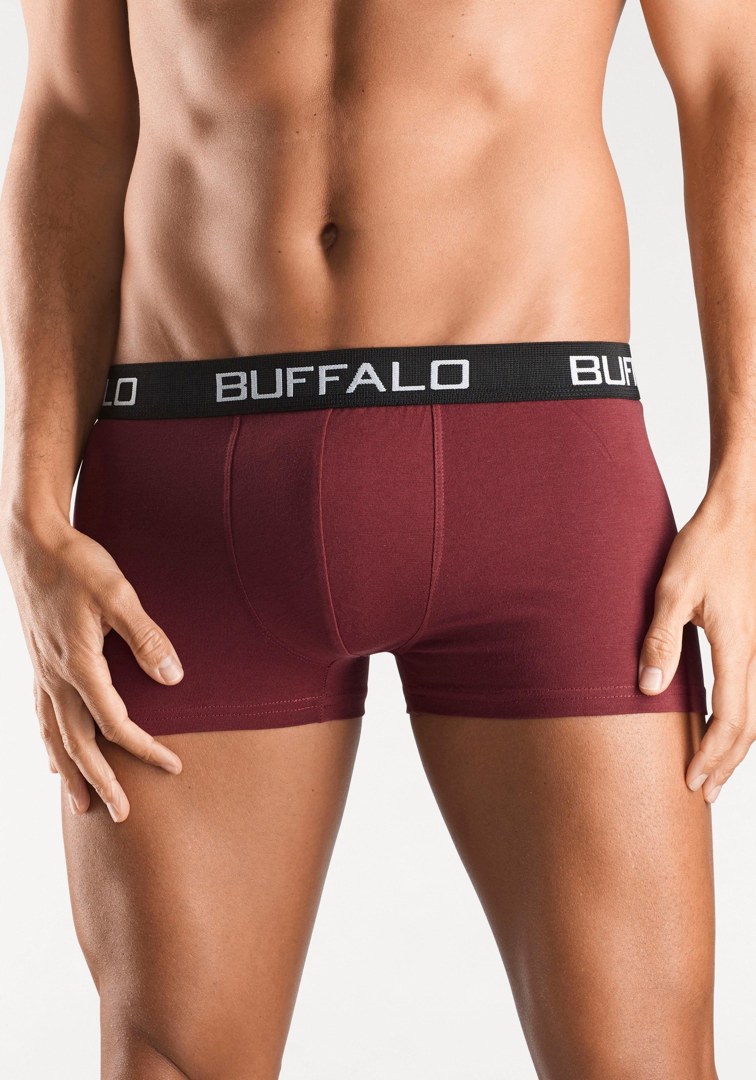 (Packung, unifarbene Retro grau, khaki 4-St) Pants Buffalo bordeaux, petrol, Boxer