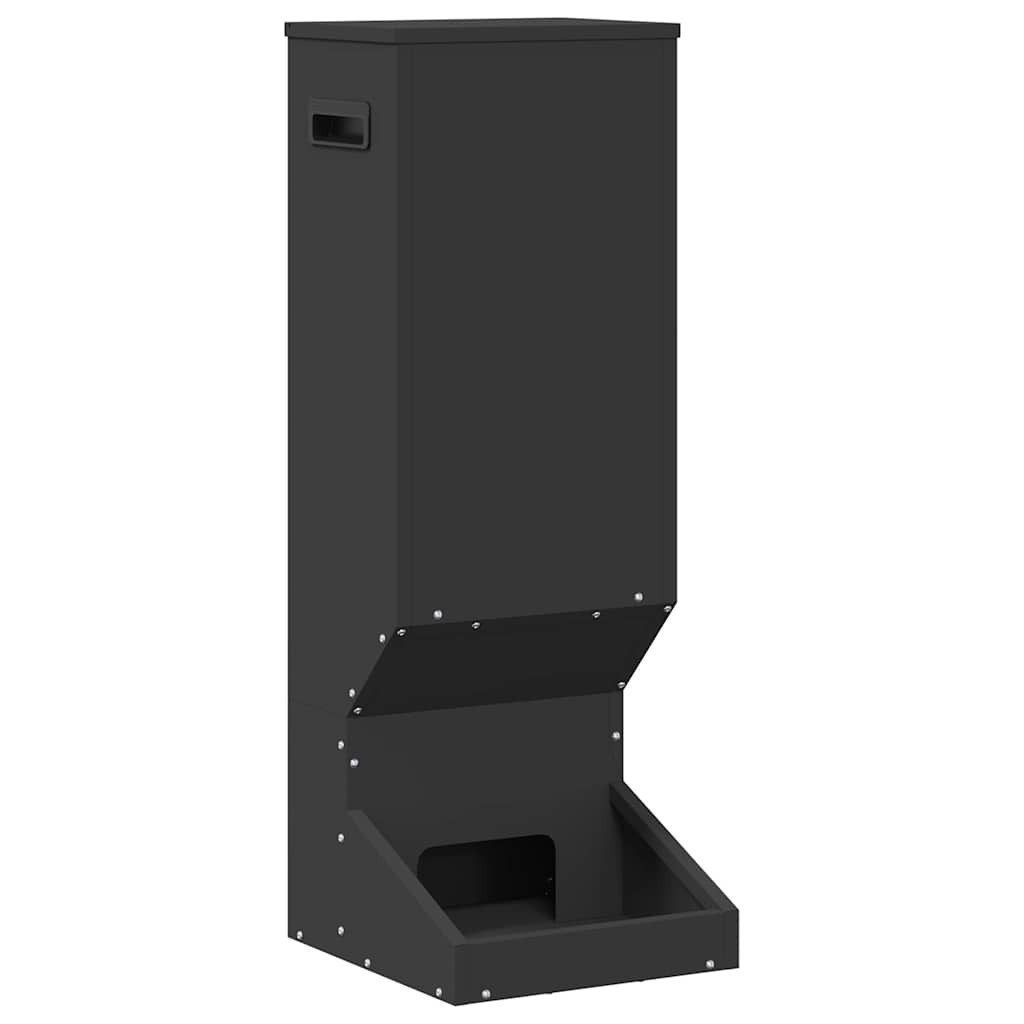 vidaXL Futterspender Rehfütterer Schwarz 28 x 30 x 80 cm 3 kg Kaltgewalzter Stahl