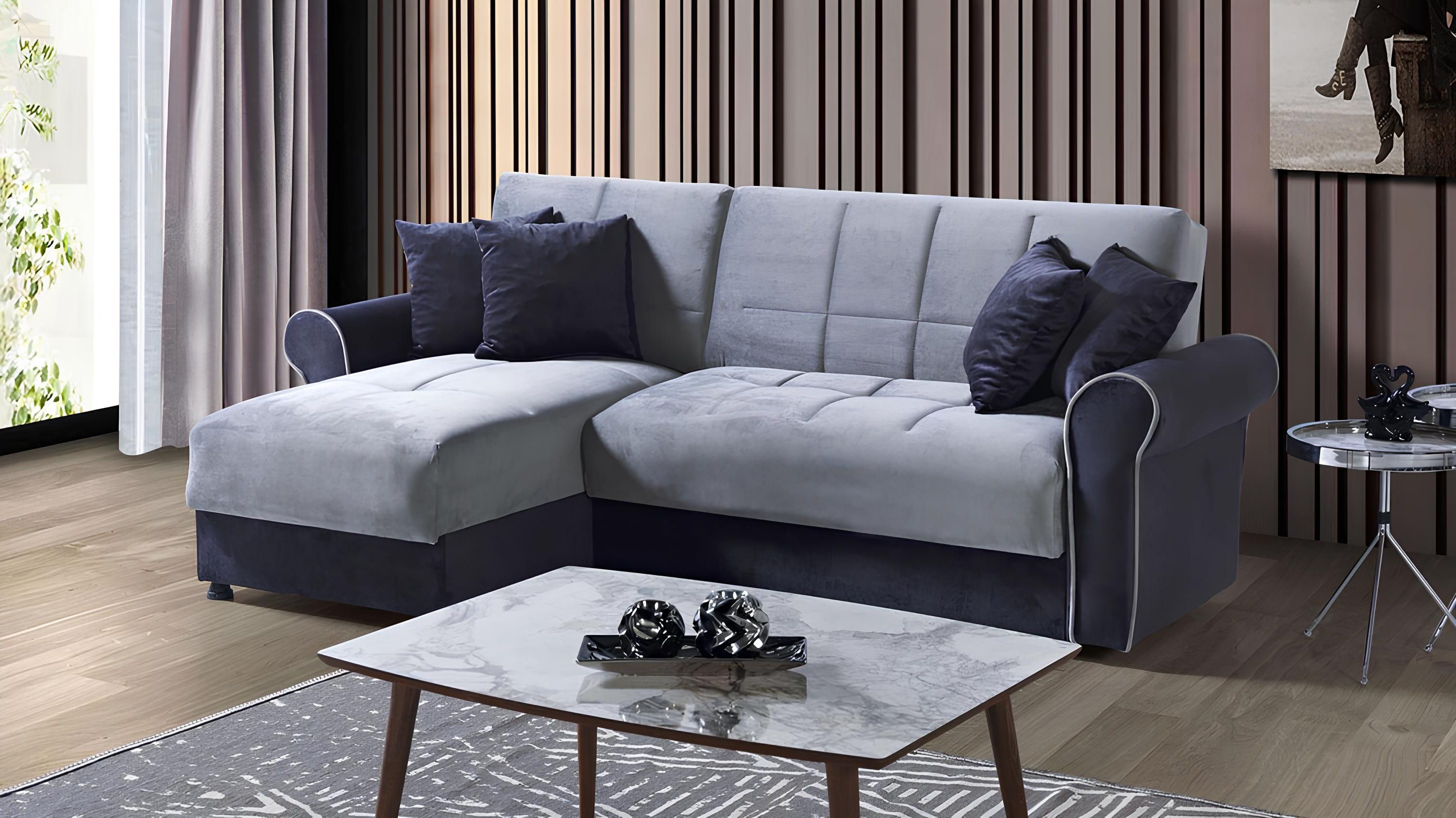 Ecksofa Elegantes L-Form Sofa mit hochwertiger Textilpolsterung