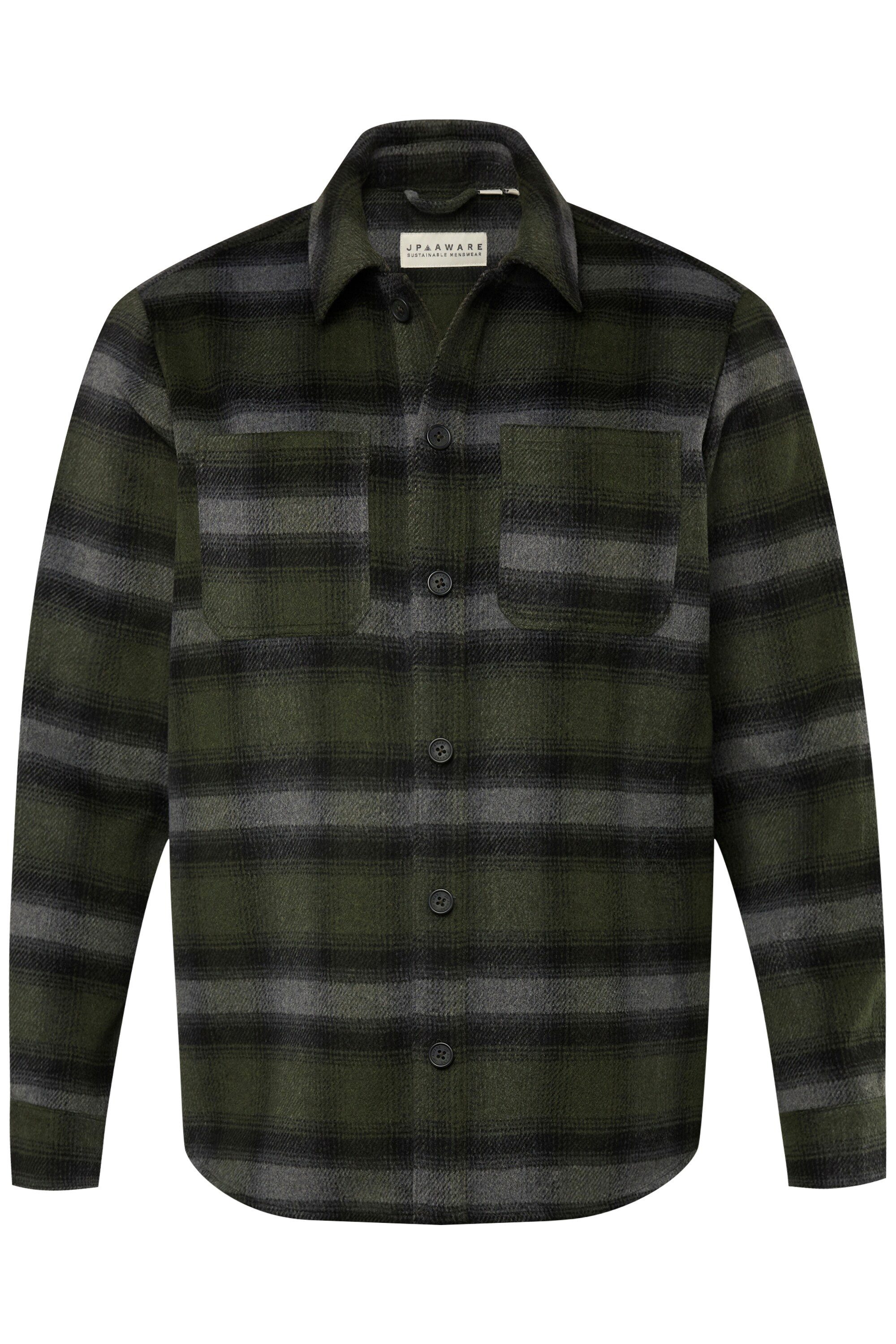 JP1880 Businesshemd Overshirt Karoflanell recycelte Materialien