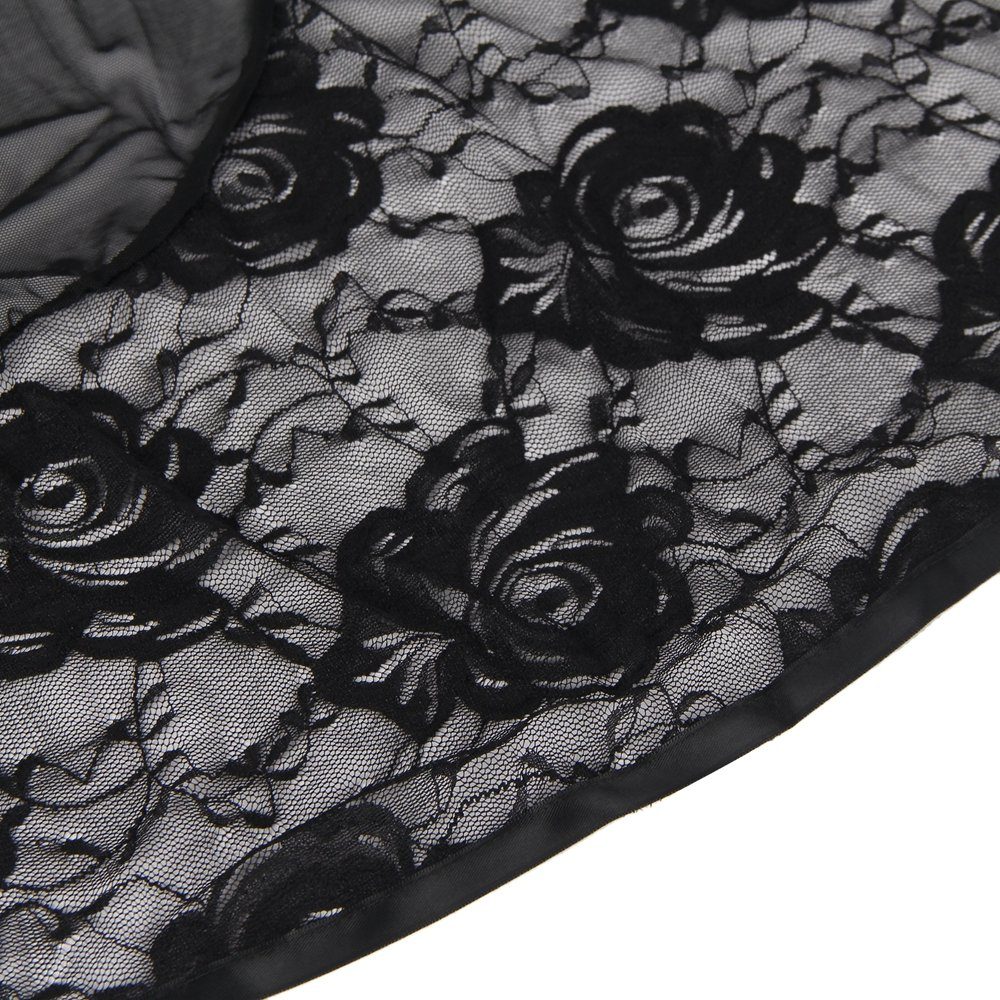 Organza Lingerie Negligé (Negligé + String) in schwarz im Babydoll Look, sexy Dessous