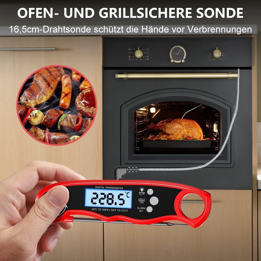 Thermometer GelldG Grillthermometer Grillthermometer, Digital Fleischthermometer Küche,