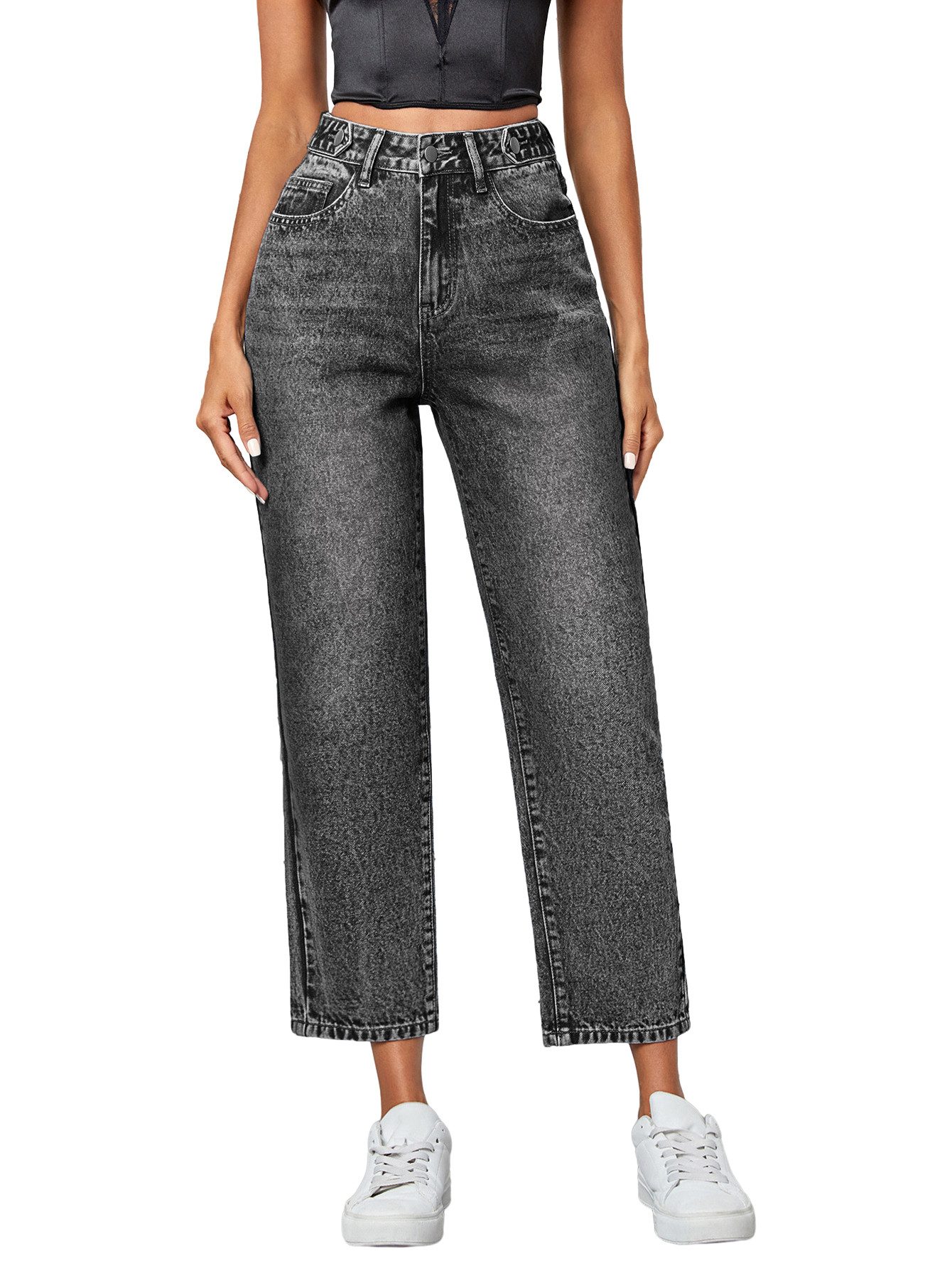 Beluring Weite Jeans Damen-Jeans, klassischer Loose Fit, gerade geschnitten Locker und bequem, schmeichelt verschiedenen Körperformen