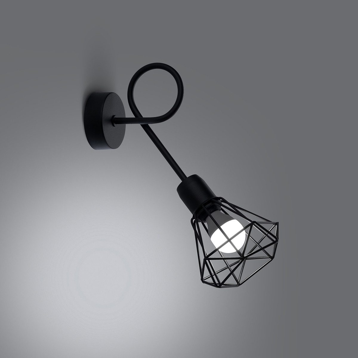SOLLUX lighting Wandleuchte Wandleuchte Artemis 1S Schwarz, Nicht enthalten