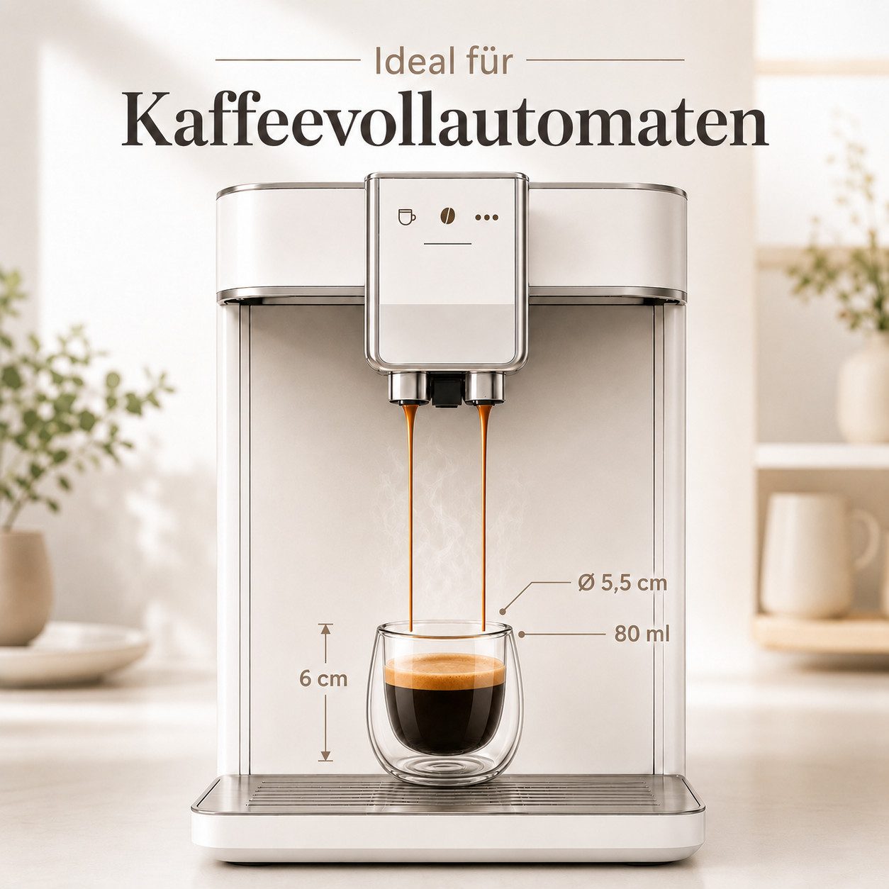 LAPRESO Espressoglas Doppelwandig Thermogläser Kaffeegläser Set 80 ml, 6-tlg., Borosilikatglas, 6er Set